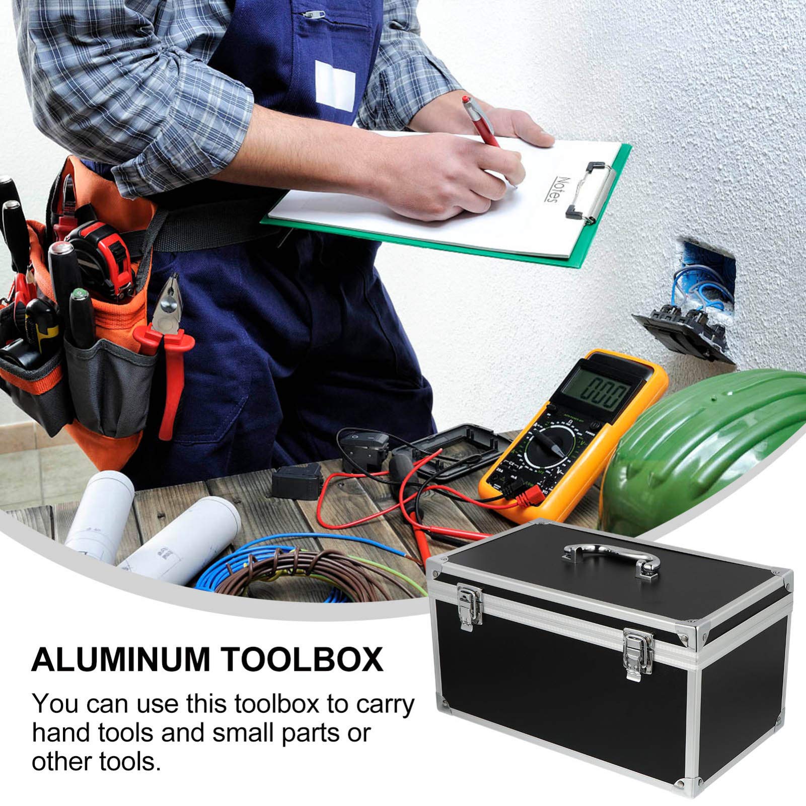 DOITOOL Aluminum Alloy Tool Box - Portable 29x16x15cm Hard Case for Tools & Camera Equipment - Durable Workshop Storage & Organizer for Home, Professional Use, Travel and Outdoor Projects