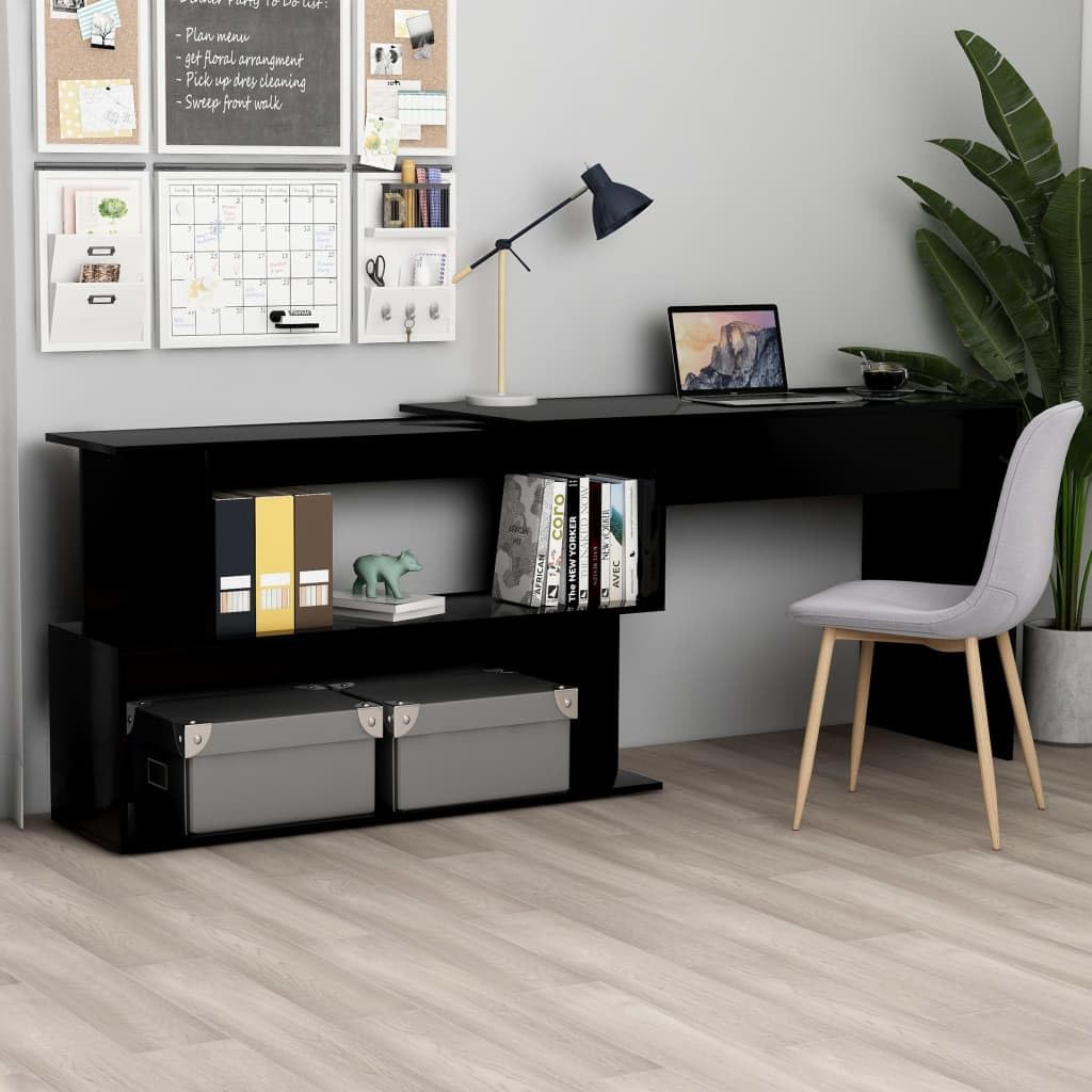 vidaXL Black Corner Desk 47.2