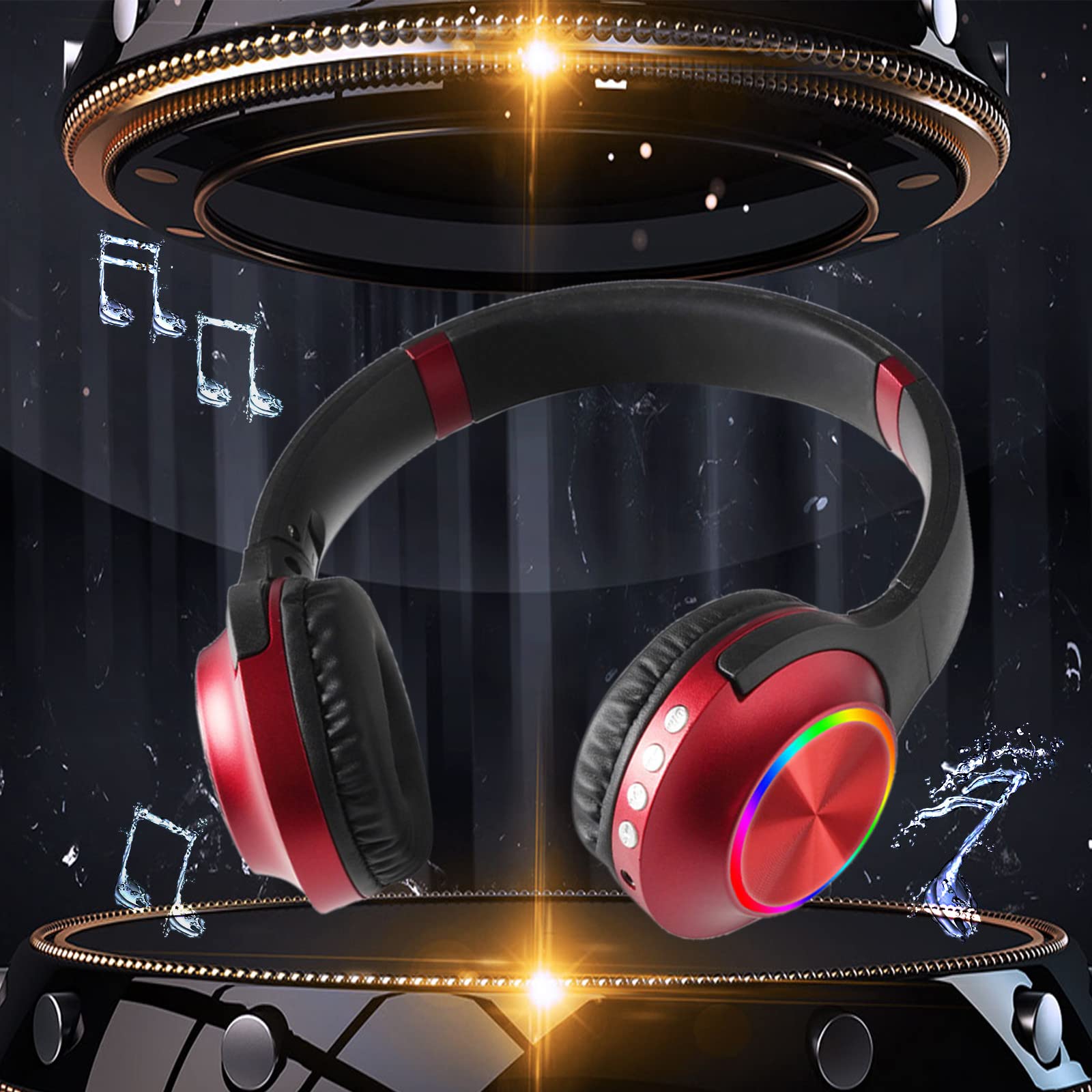 Wireless Bluetooth Over-Ear Headphones - Foldable Stereo Sports Headset with Soft Earmuffs, Lightweight Design for Long Wear - Compatible with iPhone, Android, PC - Perfect for Running, Gym Workouts & Travel