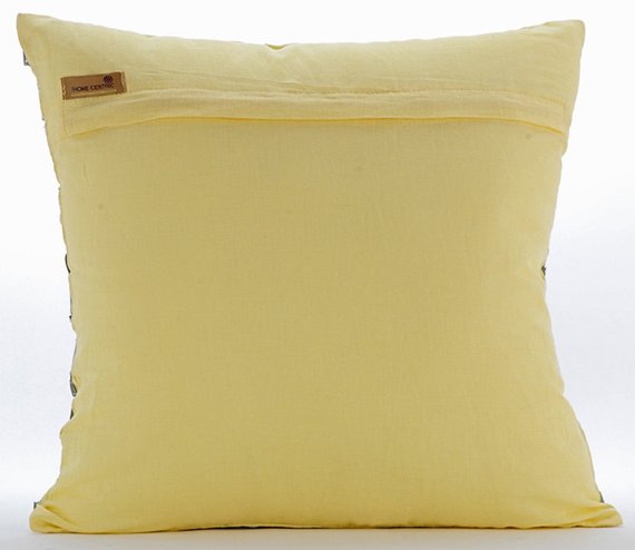 Absolute Wonder Yellow Cotton Linen Decorative Euro Sham Pillow Cover - Soft & Breathable Bedding Accent for Home Decor, Living Room, Bedroom