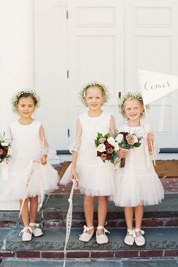 Nellystella Alice Classic White Girls Dress - Elegant & Comfortable for Parties, Weddings & Special Occasions