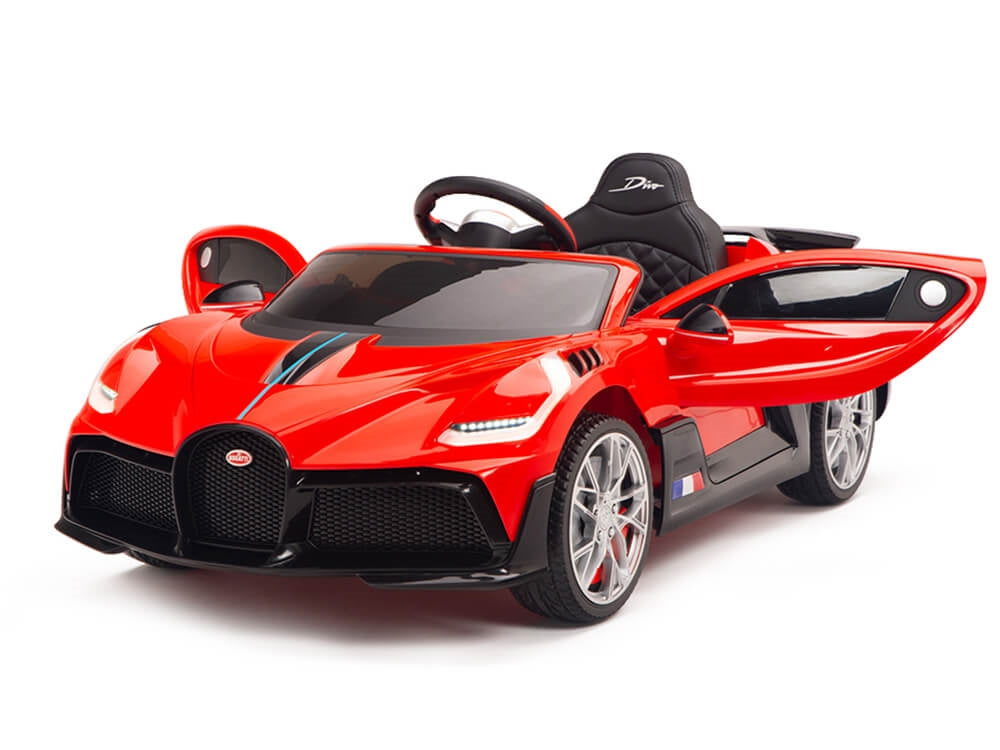 12V Bugatti Divo Kids Electric Ride-On Car with Remote Control - Red Battery-Powered Toy Vehicle for Boys & Girls - Perfect for Indoor & Outdoor Play, Birthday Gifts, and Backyard Fun