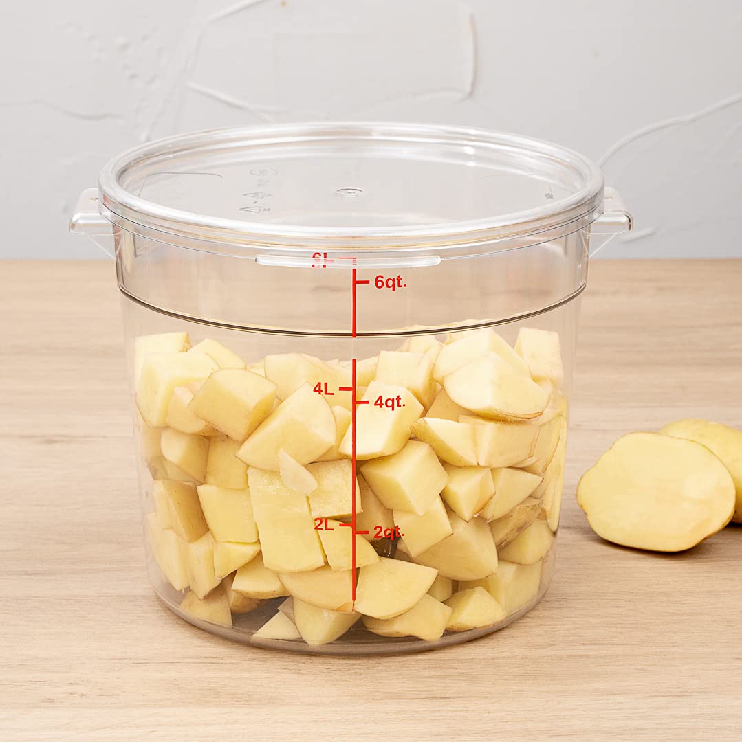 Met Lux Food Storage Container Lids - 10 Pack Round Clear Plastic Lids for Marinating & Meal Prep | Dishwasher Safe, Freezer Safe with Date Indicator | Replacement Lids for Restaurantware Containers (Containers Sold Separately) | Perfect for Kitchen Organization, Food Storage & Meal Planning