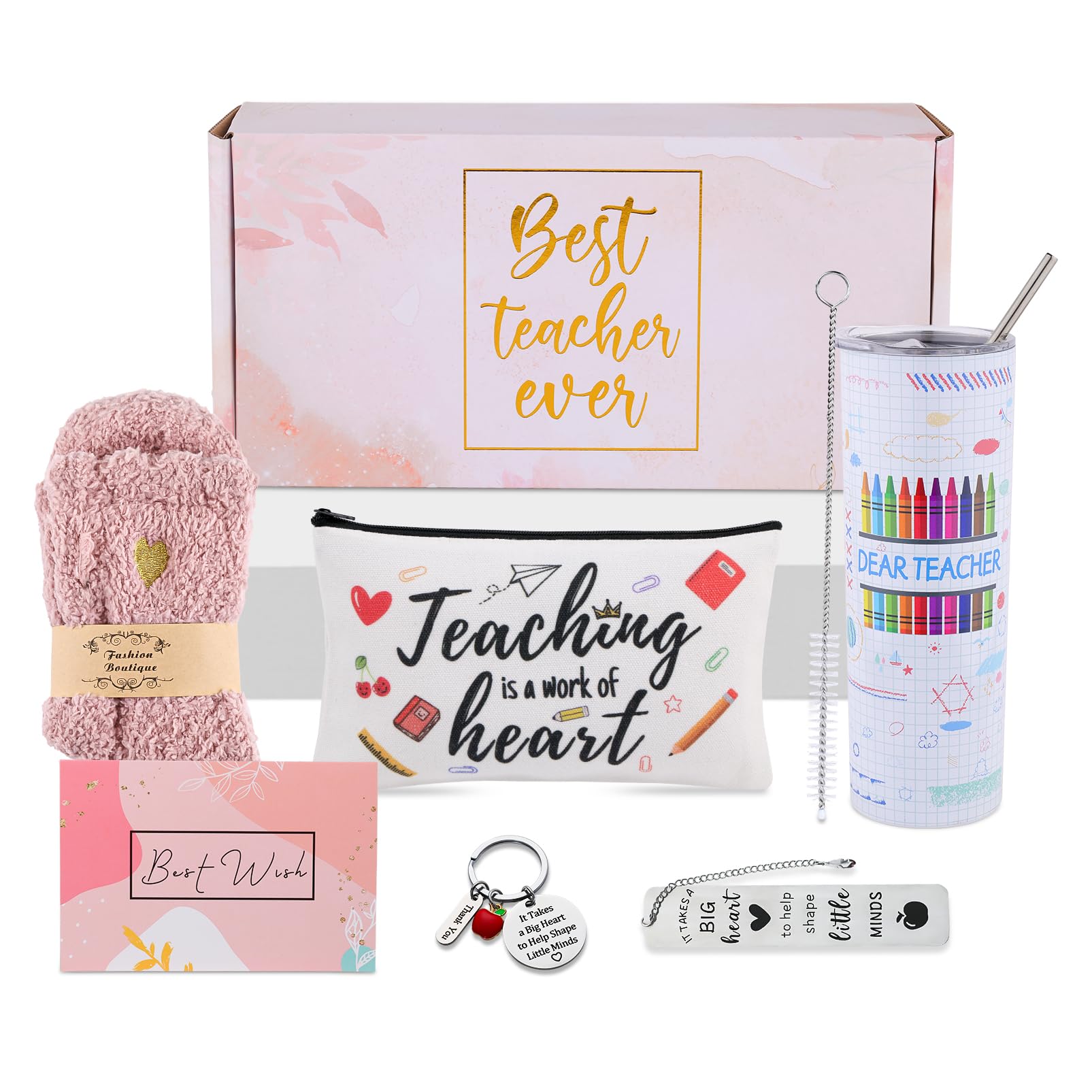 Best Teacher Appreciation Gift Set - 20oz Insulated Tumbler for Women | Perfect for Mother's Day & Thank You Gifts