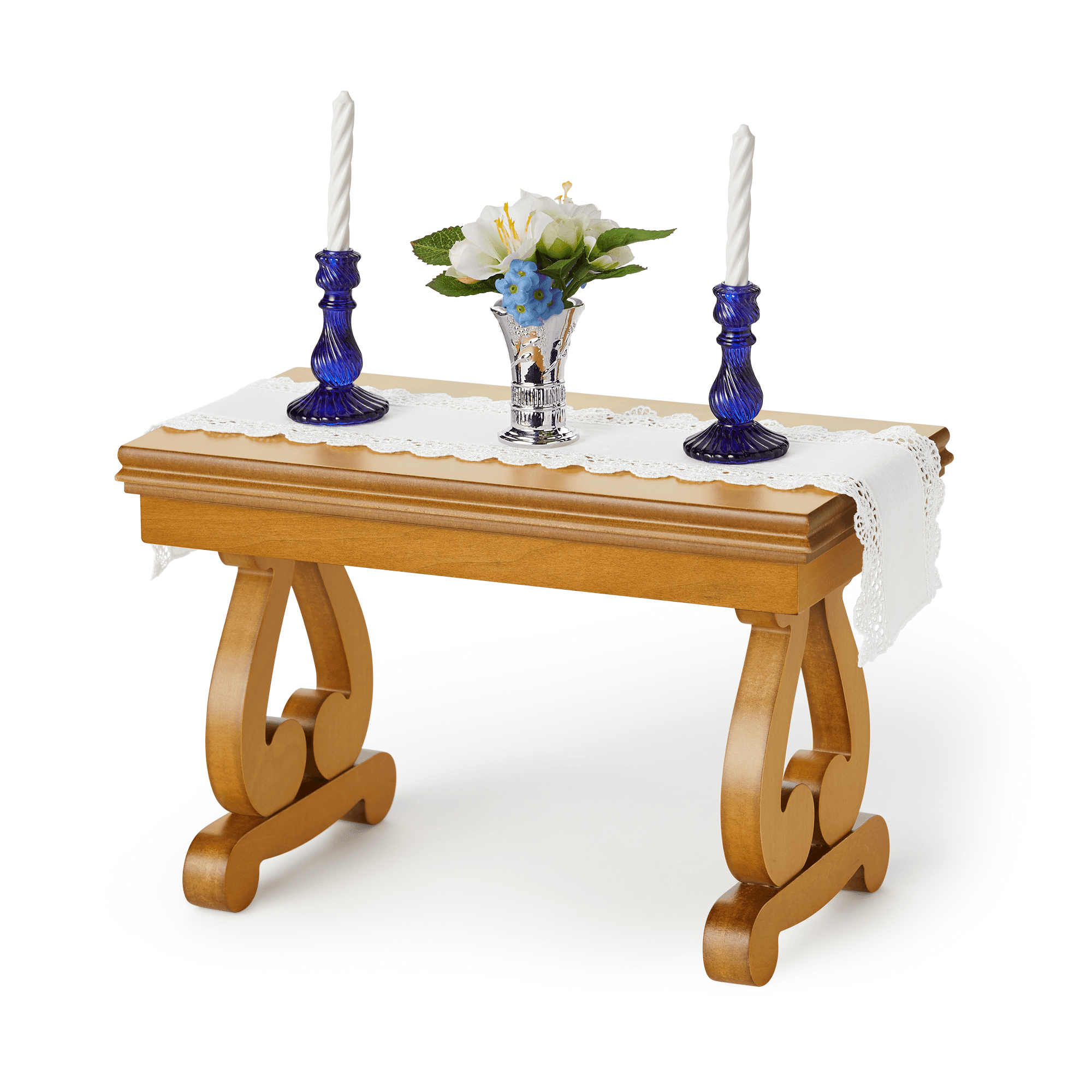 Rebecca’s™ 18 Inch Doll Parlor Table for American Girl Dolls & Historical Characters - Perfect for Dollhouse Decor, Tea Parties & Collectible Displays