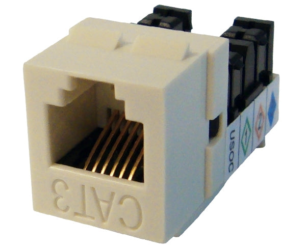 CAT3 Keystone Jack - High Density RJ11 Phone Jack for MIG+ - Ideal for Home & Office Network Wiring