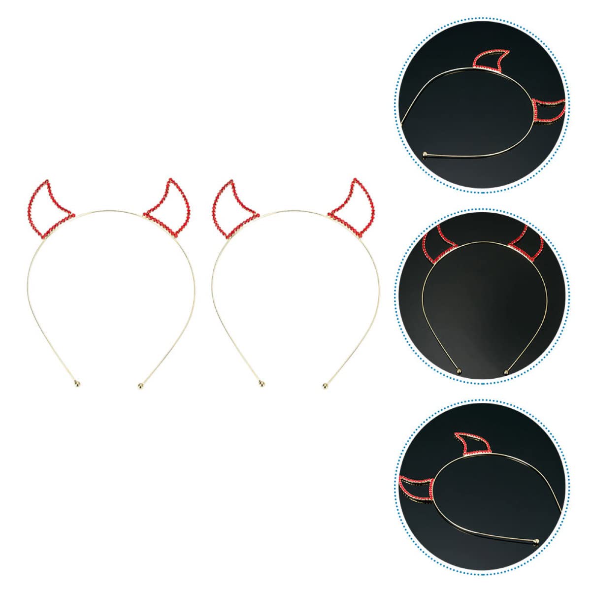 Beaupretty Universal Size Devil Horn Headband with Rhinestones - Halloween, Cosplay, and Party Accessories for Women & Men - Perfect for Costume Parties, Themed Events, and Festive Celebrations