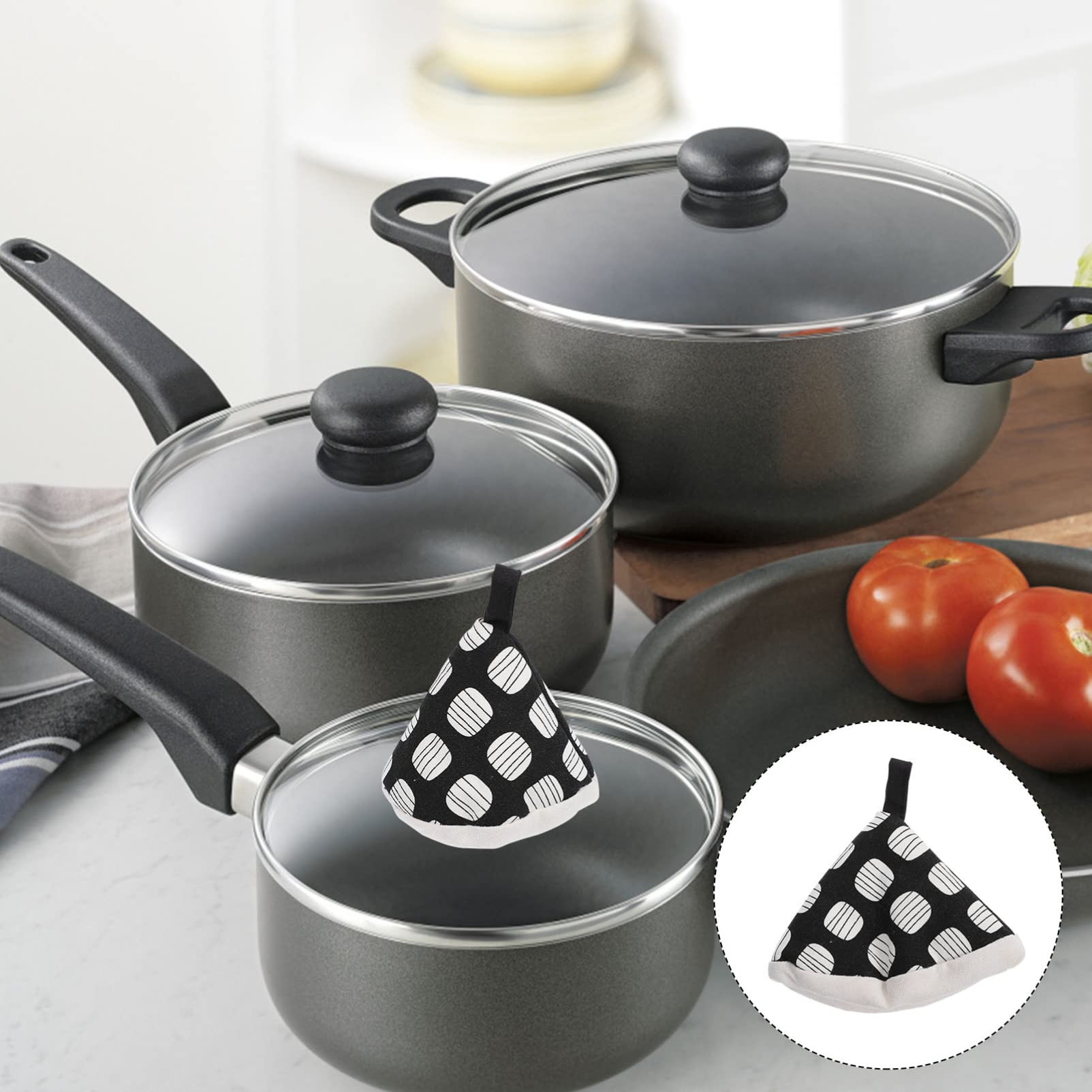 2pcs Heat Resistant Pot Lid Cover & Handle Protector - Thickened Cotton Anti-Scald Gloves for Hot Pots, Cooking & Kitchen Safety - Perfect for Soup Pots, Pressure Cookers & Stovetop Cooking