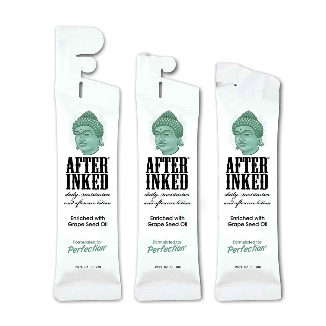 AfterInked Tattoo Aftercare Lotion - Premium Tattoo Moisturizer for Healing & Protection - 7ml Travel Size (3 Pack) - Perfect for Fresh Tattoos & Skin Care On-The-Go