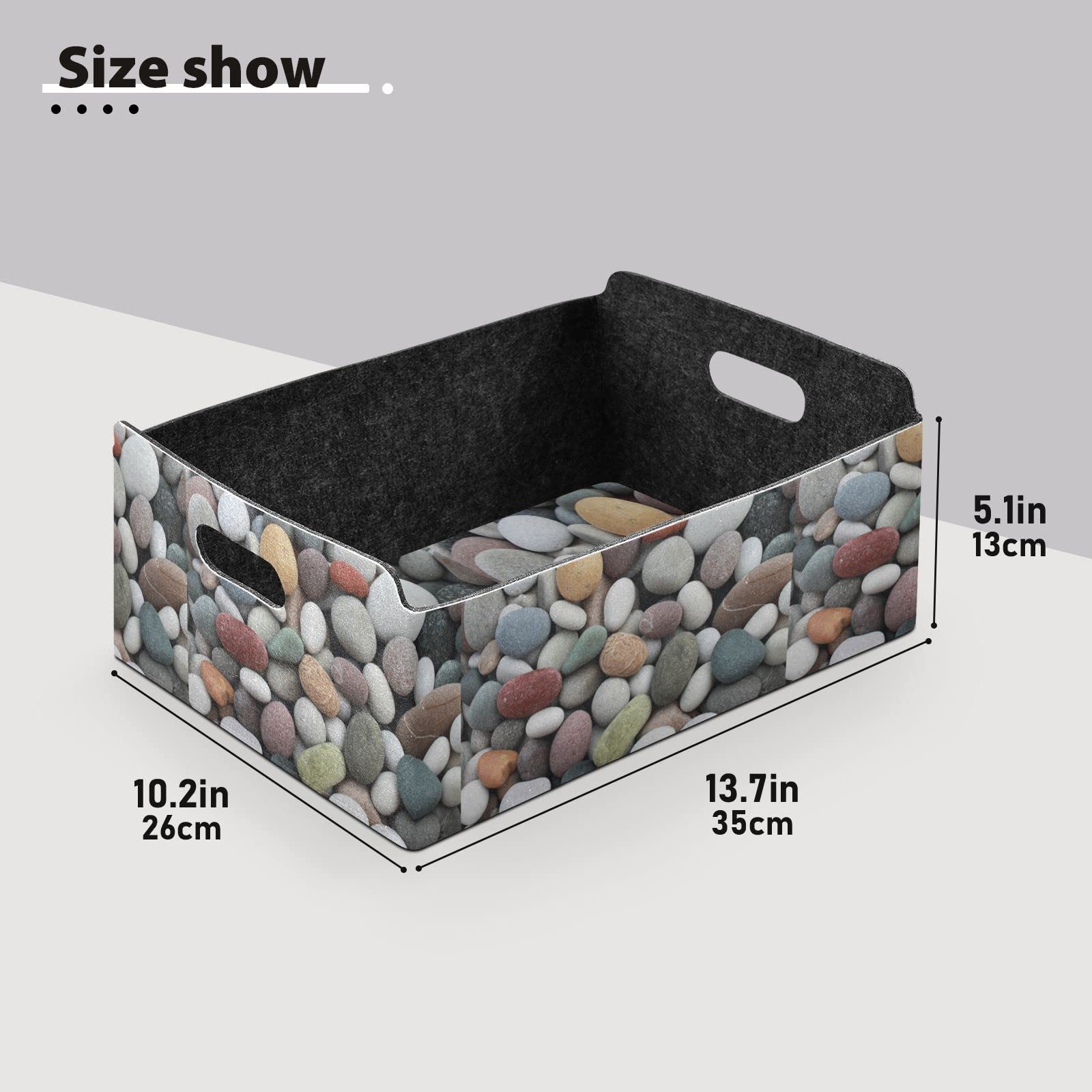 Stylish Rectangular Desk Organizer Tray with Pebble Texture - Felt Cloth Jewelry & Vanity Storage, Detachable & Foldable for Countertop, Tissues & Valet Use - Perfect for Home Office, Bathroom & Dressing Table Organization