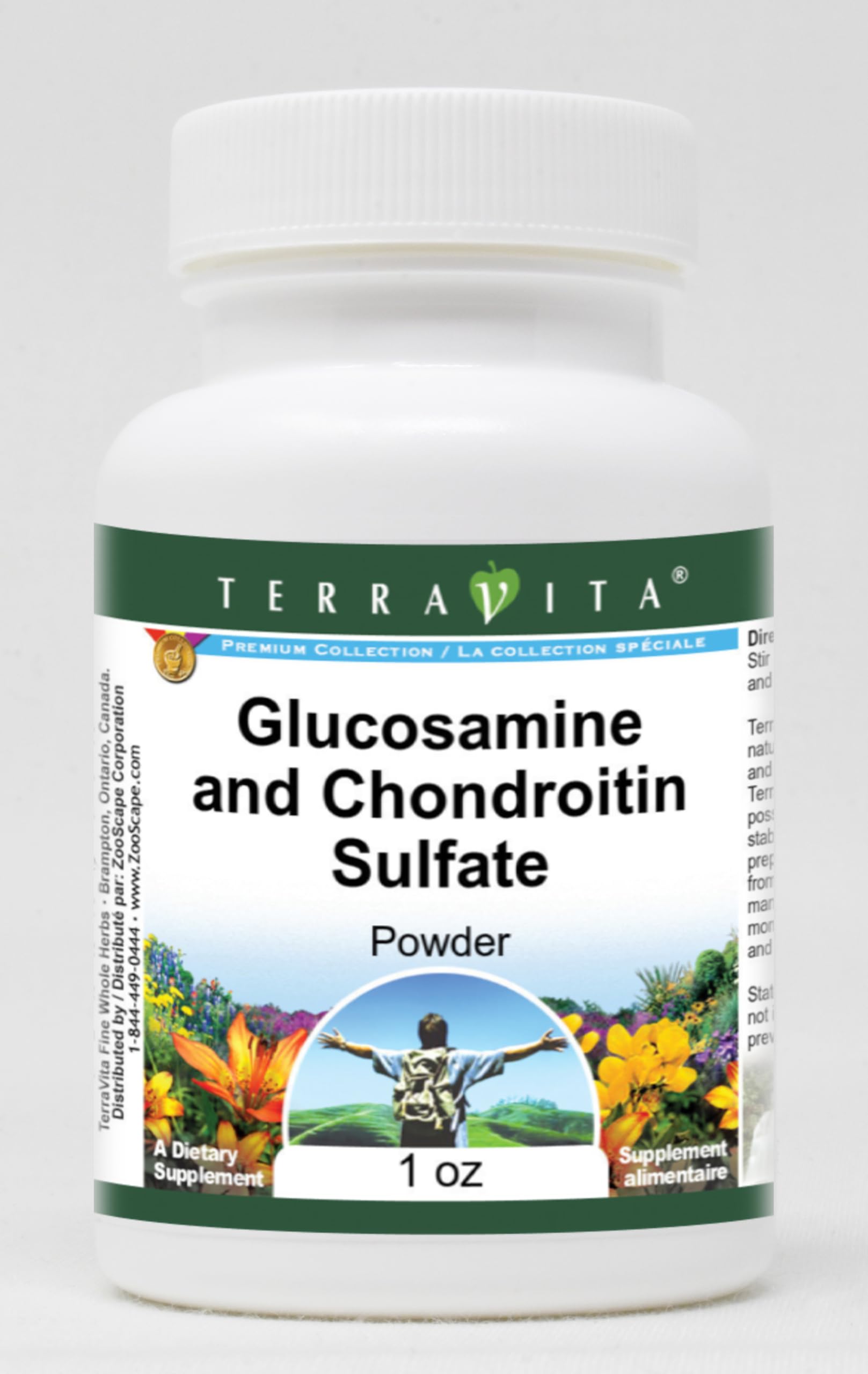 Terravita Glucosamine & Chondroitin Sulfate Powder for Joint Support - 1 oz (ZIN: 512047) | Dietary Supplement for Joint Health & Mobility | Ideal for Athletes & Active Adults