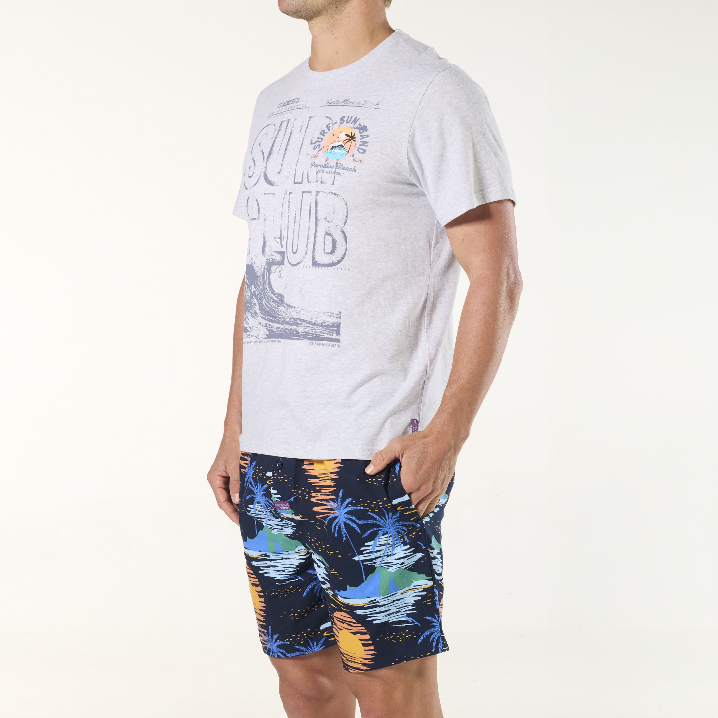 Men's Cotton Pyjama Set for Surf, Sun & Sand - Navy Blue Comfortable Sleepwear for Beach Vacation & Summer Nights