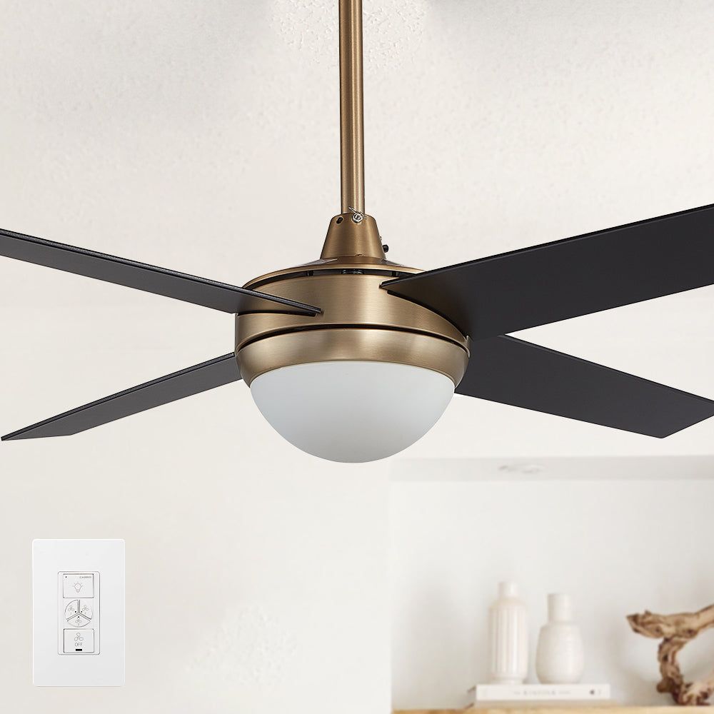 48 Inch Nova Modern Smart Ceiling Fan with LED Light - Remote Control, Energy Efficient, Quiet Operation for Bedroom, Living Room & Office