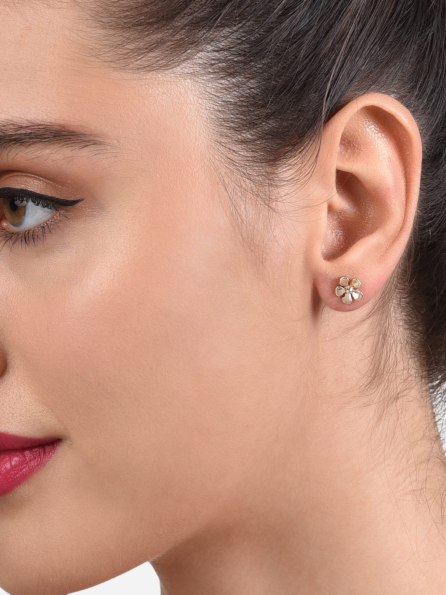 Zaveri Pearls Set of 25 Gold Tone Stud & Hoop Earrings for Women - Smart Casual Wear Jewelry - Perfect for Office, Party & Everyday Fashion Accessories