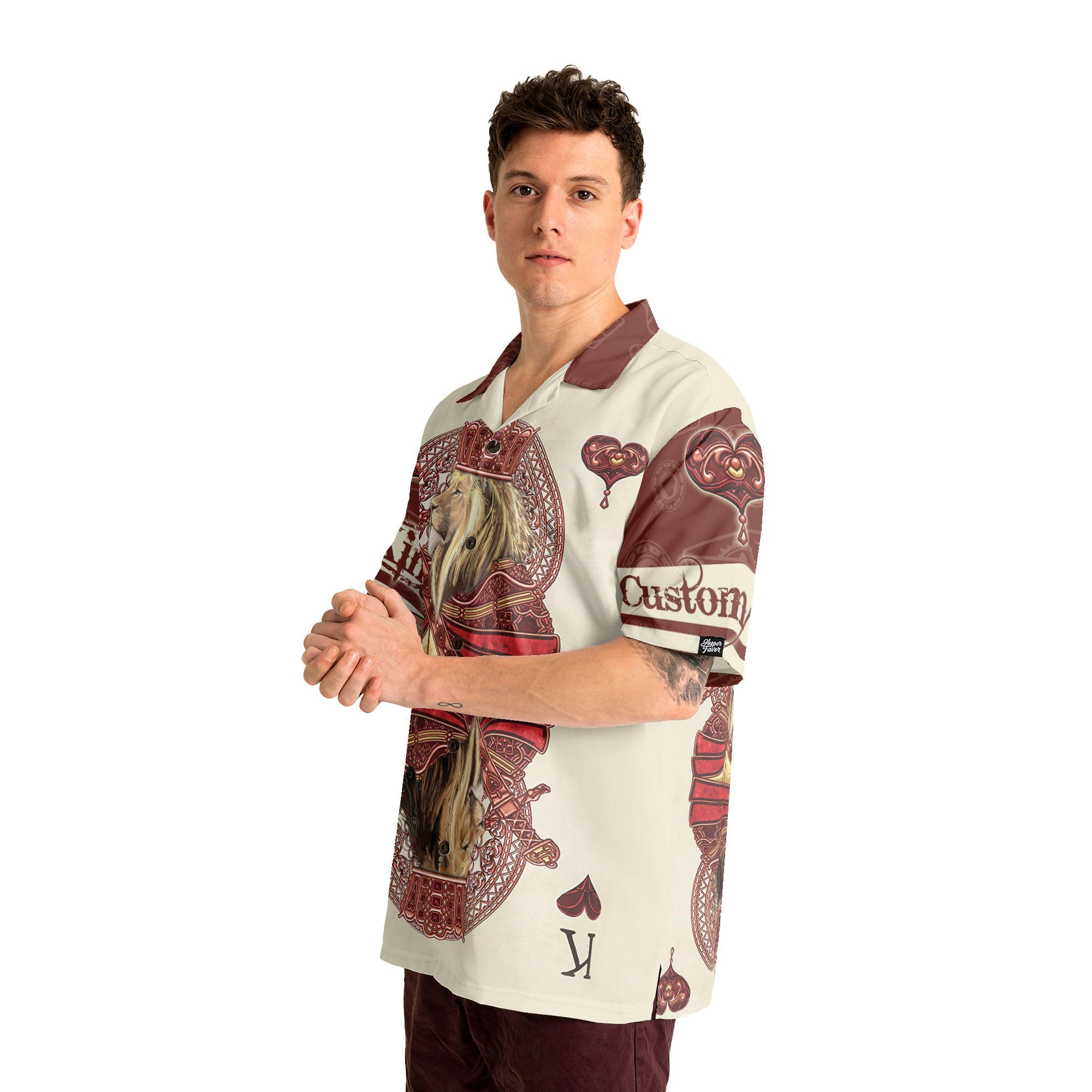 HYPERFAVOR Custom Casino Shirts for Men - Short Sleeve Poker Hawaiian Shirts - Perfect for Casino Nights, Poker Parties & Tropical Vacations
