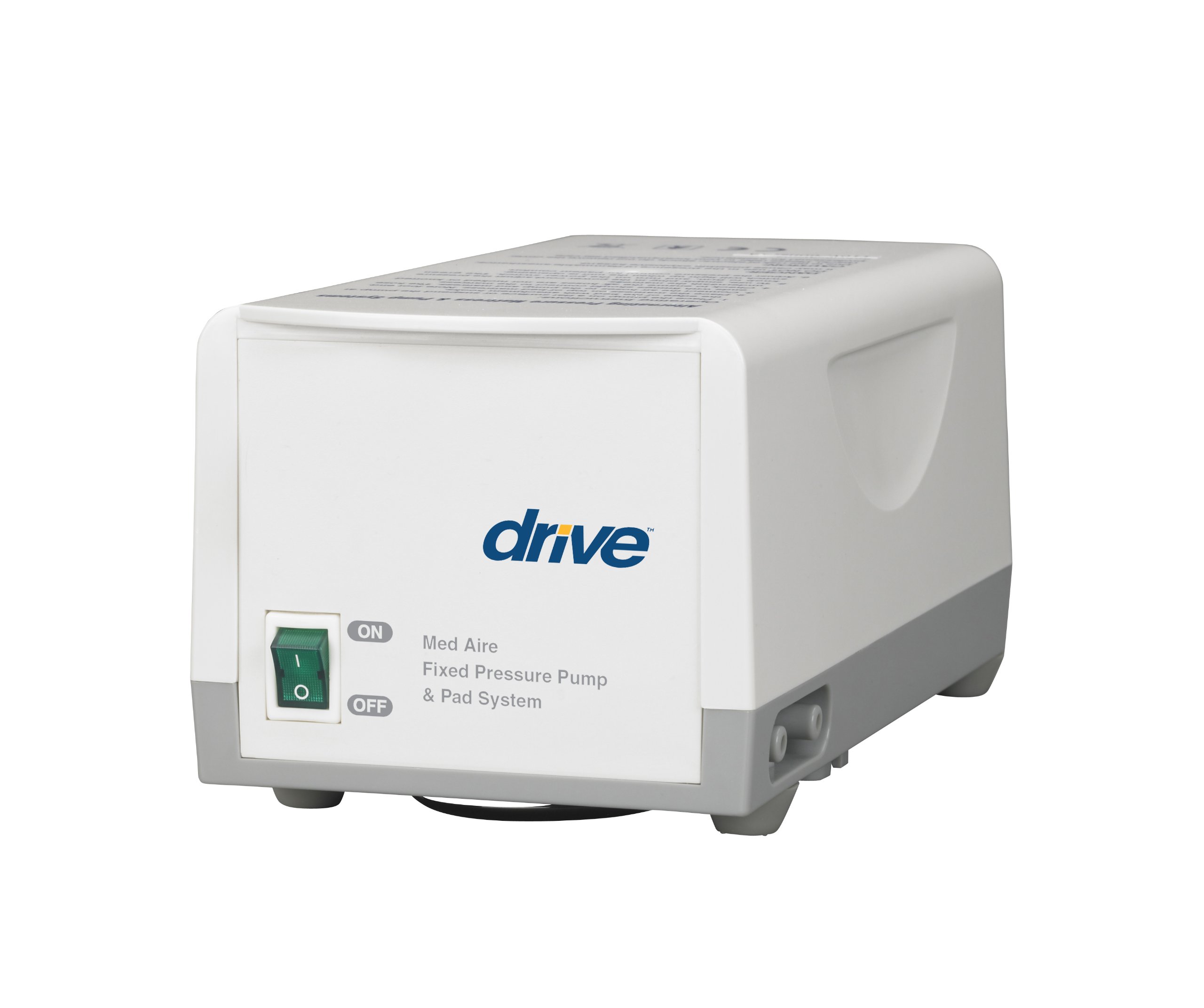 Drive Medical Med Aire Fixed Pressure Pump System - White | Portable Air Pump for Home & Travel | Ideal for CPAP Machines, Inflatable Mattresses & Medical Equipment