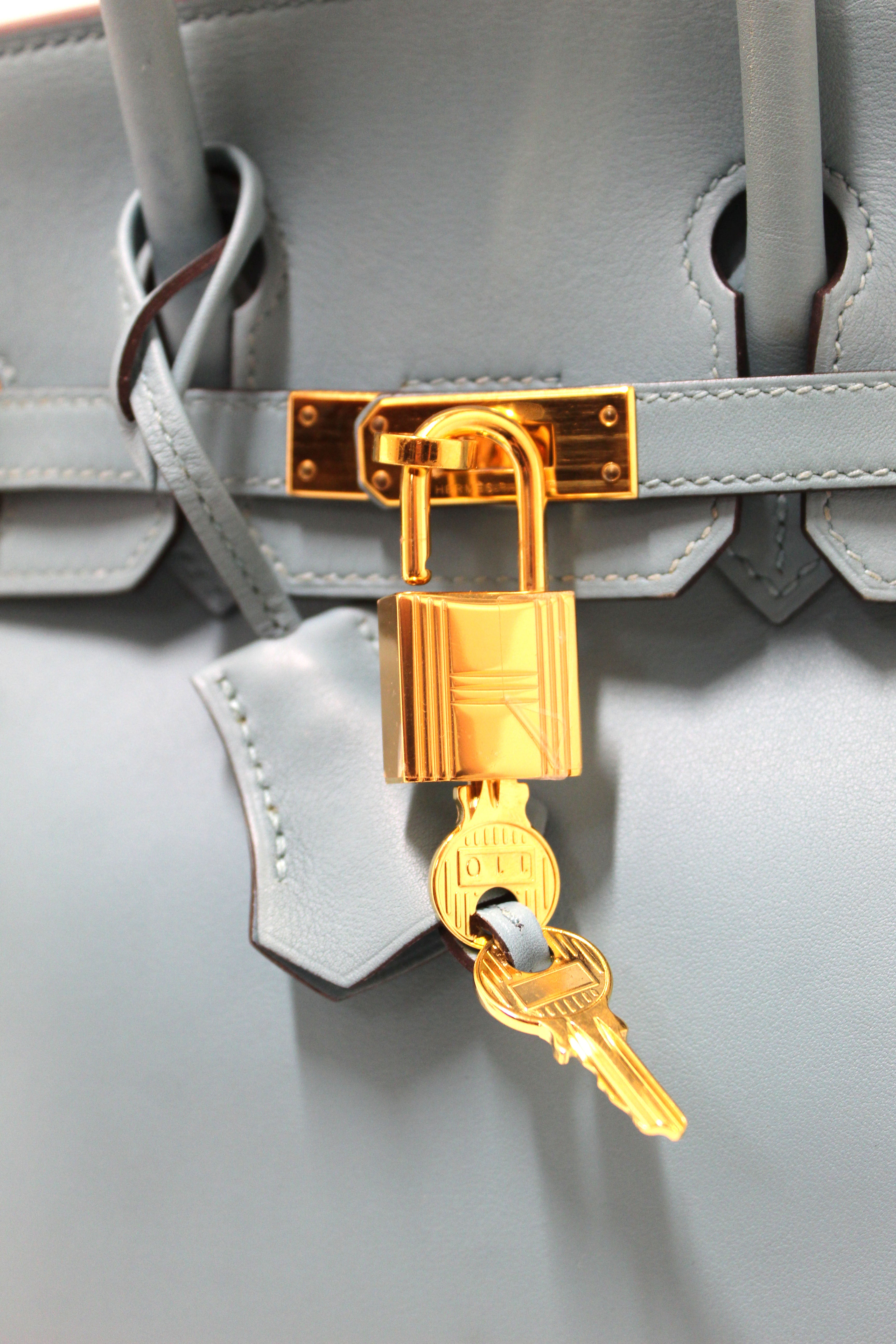 Authentic Hermes Birkin 25 Handbag in Swift Bleu Atoll Vache Leather - Luxury Designer Tote for Women, Perfect for Work, Travel & Special Occasions