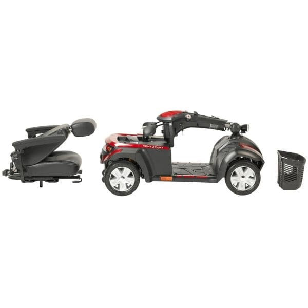 Drive Medical Ventura DLX Deluxe 4 Wheel Mobility Scooter - Lightweight Electric Scooter for Adults & Seniors - Indoor/Outdoor Use for Shopping, Travel & Daily Activities