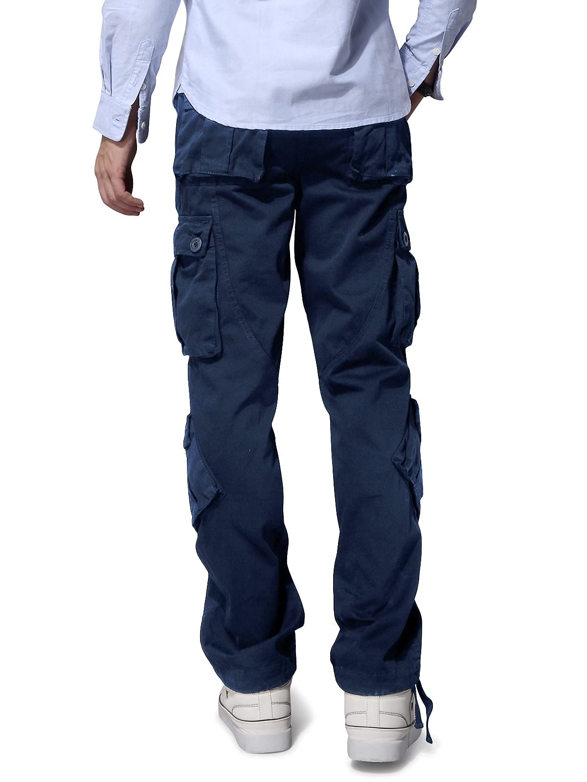 Men's Cotton Military Cargo Pants - 8 Pocket Tactical Work Pants for Outdoor Hiking, Camping & Casual Wear | Durable Camo Combat Pants for Men