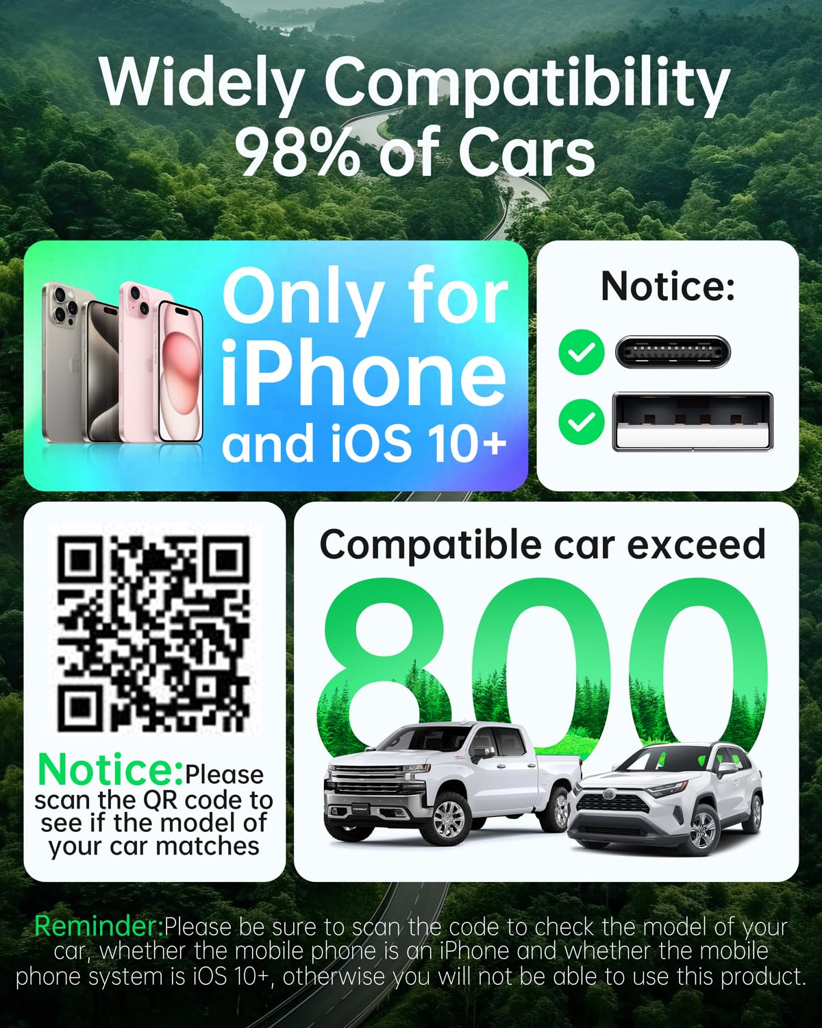 Wireless CarPlay Adapter - Convert Wired to Wireless CarPlay Dongle for iPhone, Plug & Play for Cars 2017+ & iOS 10+ (Gunmetal) | Seamless Music, Maps & Calls While Driving