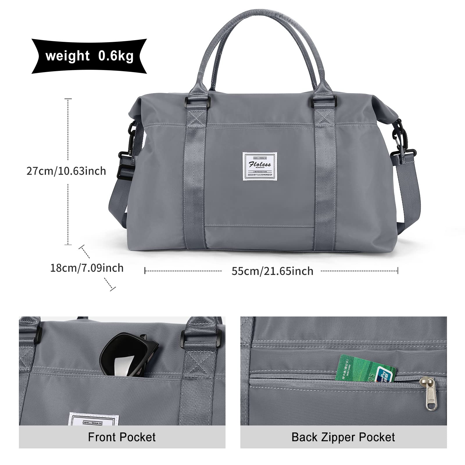 **Durable Travel Duffel Bag for Women - Waterproof Sports Tote & Gym Bag, Lightweight Shoulder Weekender Overnight Bag - Perfect for Workouts, Travel, and Weekend Getaways**