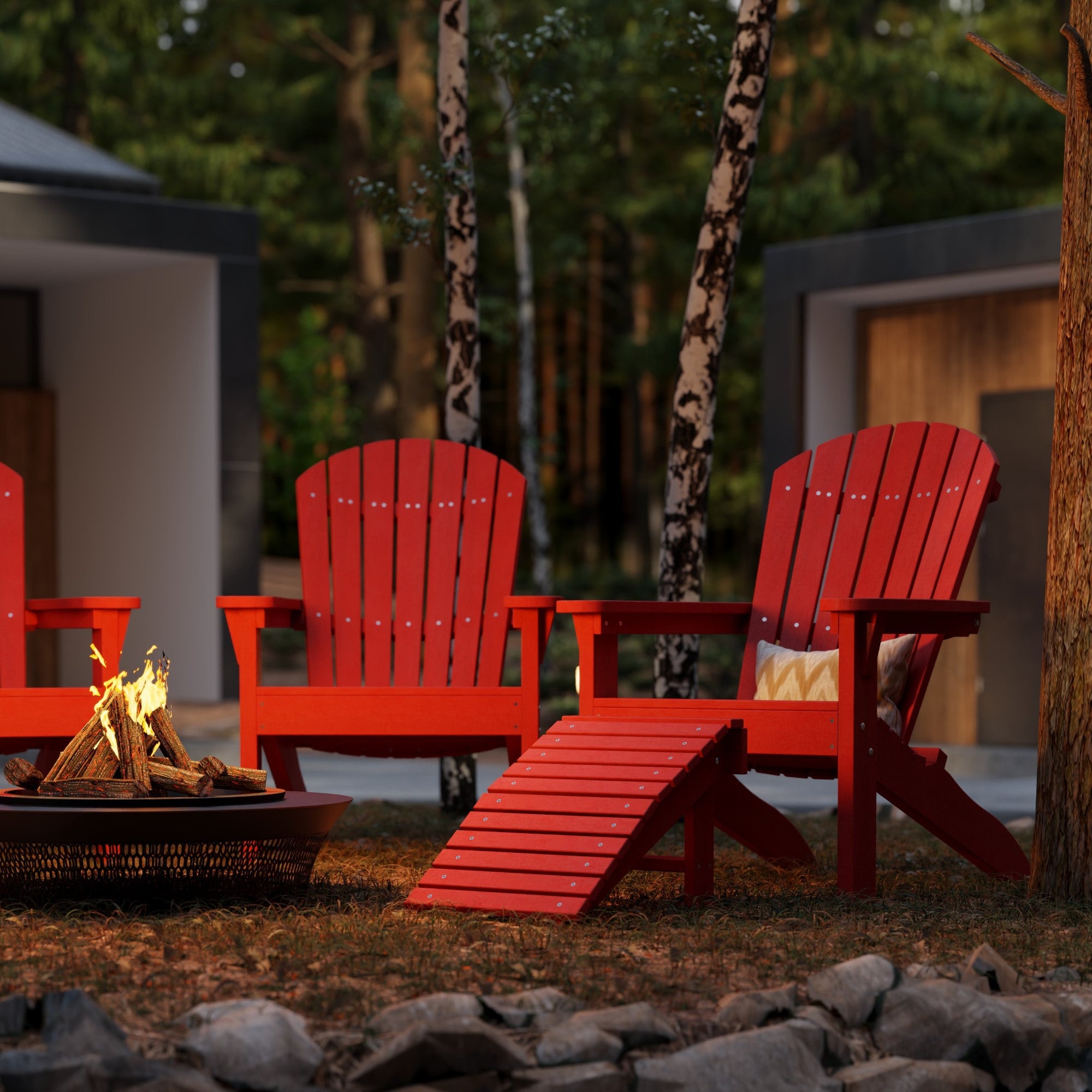 Heritage Sunset Adirondack Chair - Outdoor Patio Furniture for Backyard, Garden & Poolside Relaxation | Durable Weather-Resistant Wooden Lounge Chair