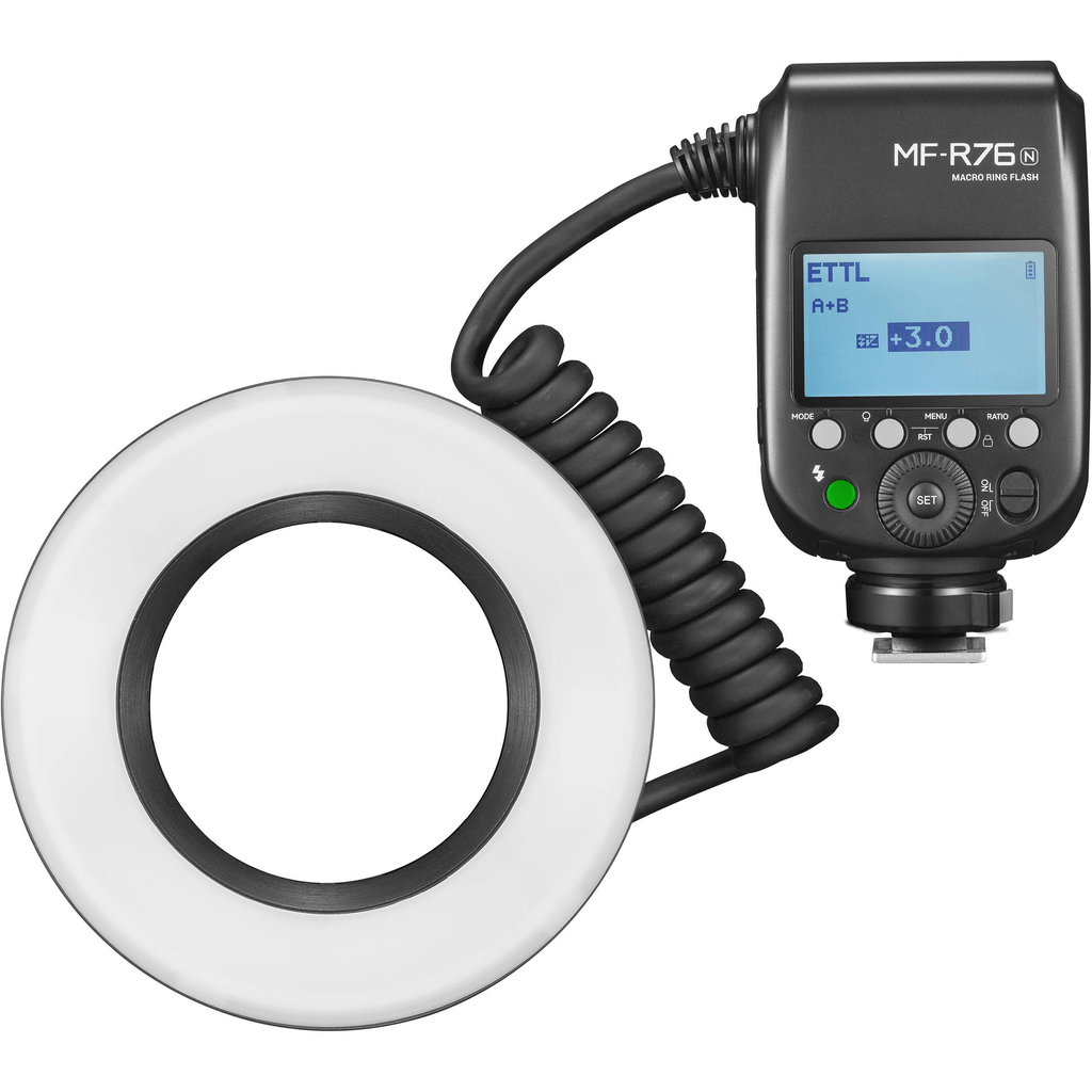Godox MF R76N TTL Macro Ring Flash for Nikon DSLR Cameras - Perfect for Close-Up Photography, Jewelry & Product Shots