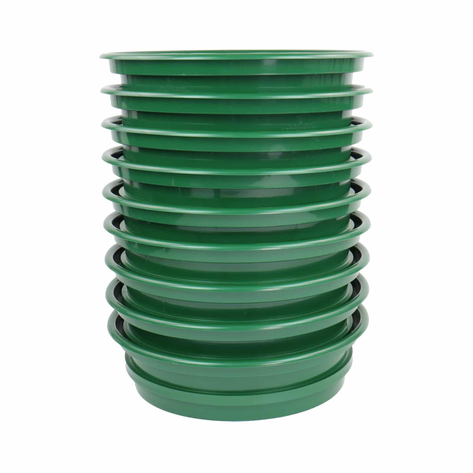 9-Piece Green Plastic Gold Classifier Sifter Pan Set - Stackable 11-Inch Diameter for Gold Prospecting, Mining & Outdoor Adventures
