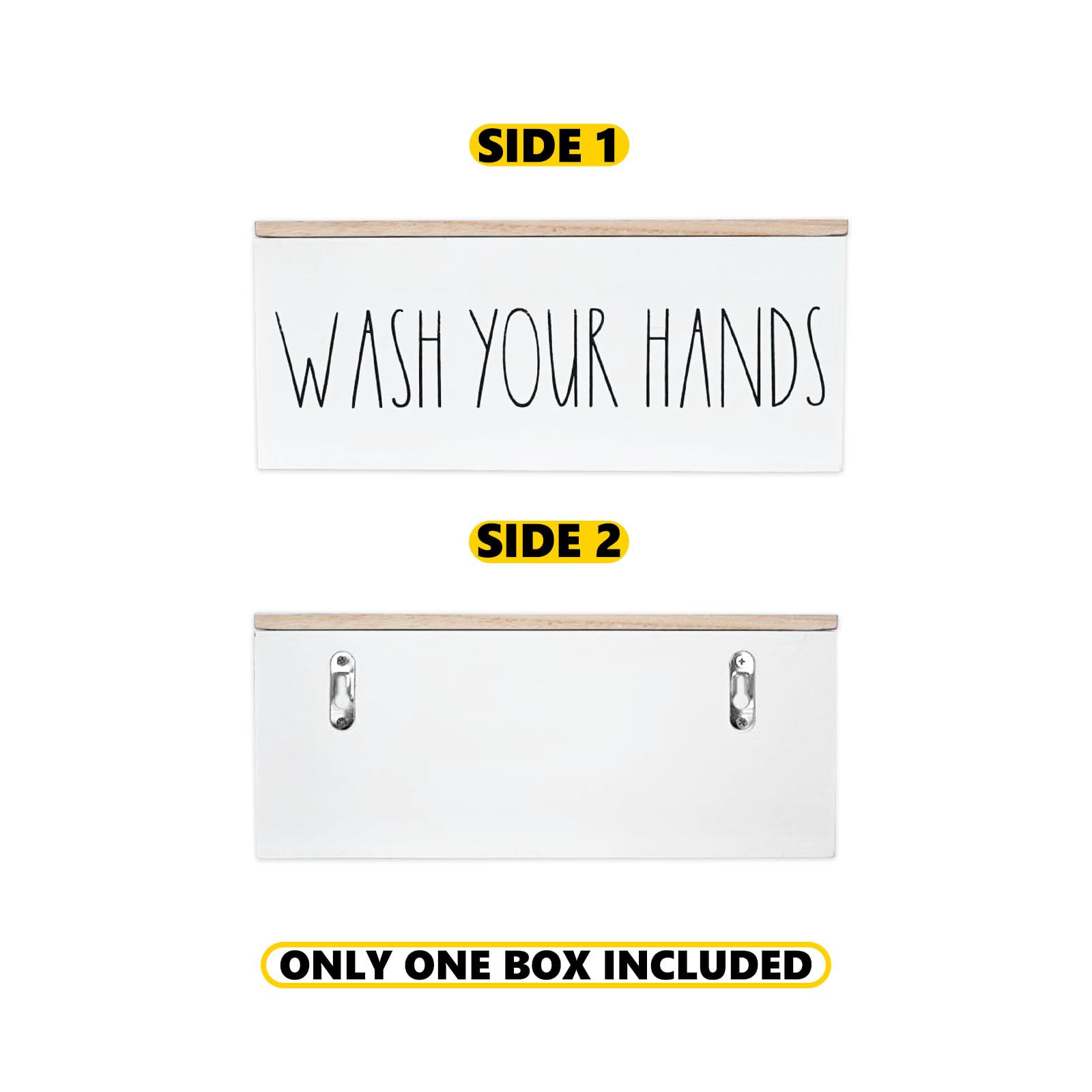 Farmhouse Paper Towel Dispenser with Lid - Wall Mount or Countertop Holder for Multifold, C Fold, Z Fold, Trifold Hand Towels - Perfect for Bathroom, Kitchen, Home & Commercial Use (White)
