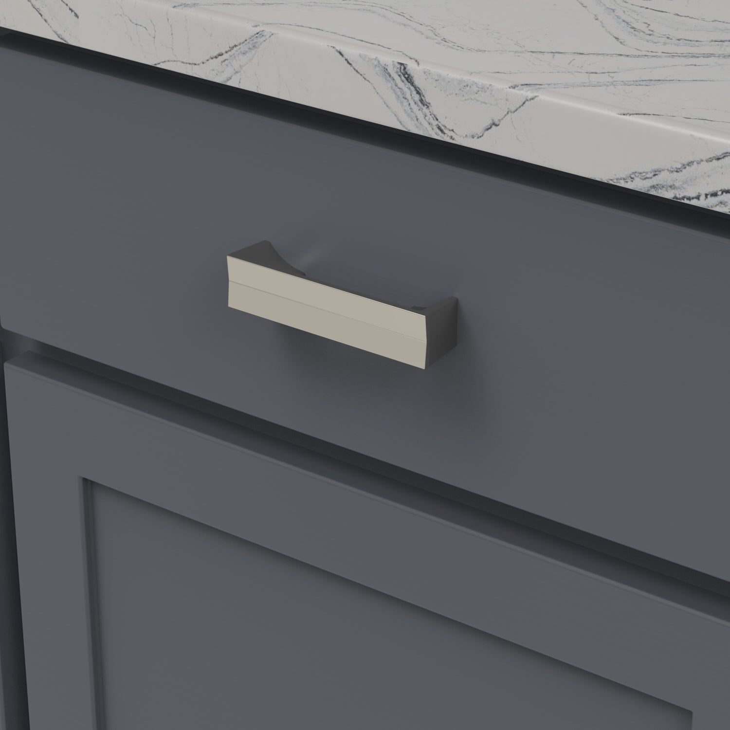 Avenue Pull 3 3/4 Inch (96mm) Center to Center Cabinet Handle - Polished Nickel Finish for Kitchen, Bathroom & Furniture Drawers