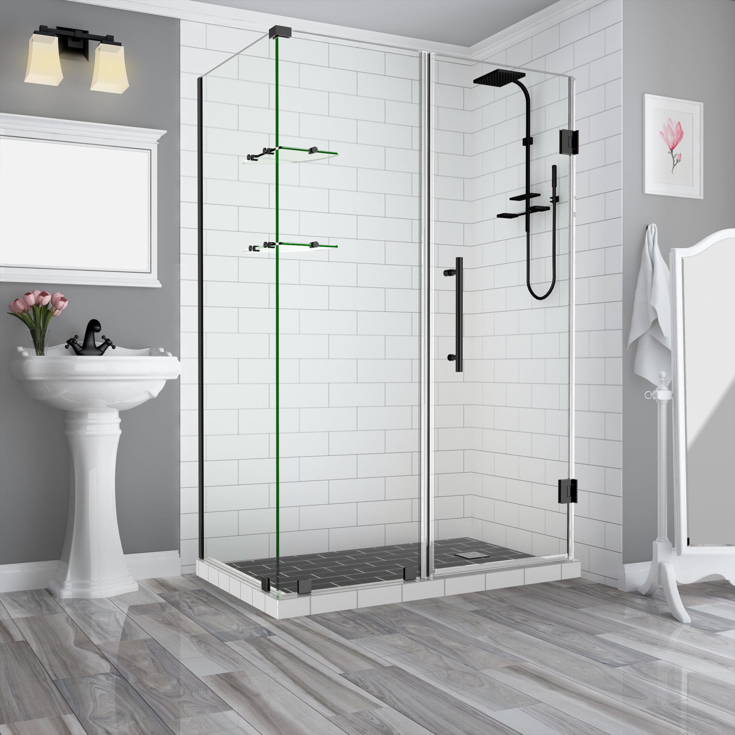 Aston SEN962EZ-MB-562636-10 Bromley GS Frameless Shower Enclosure - 56