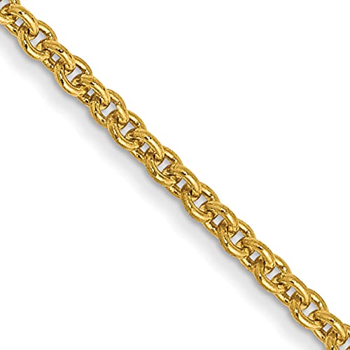 14K Solid Yellow Gold 1.4mm Round Link Cable Chain Necklace for Women - Dainty Delicate Layering Necklace Jewelry Gift for Her, Perfect for Everyday Wear & Special Occasions
