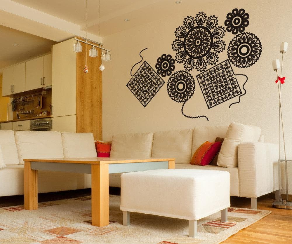 Vinyl Wall Decal Sticker - Crochet Pattern Design #OS_DC352 - Perfect for Nursery, Bedroom & Home Decor