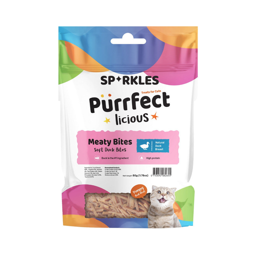 Sparkles Purrfectlicious Cat Treats - Crunchy & Creamy Bites with Real Meat, 12 Natural Flavors, Freeze-Dried & Grain-Free | Perfect for Training, Rewards & Snack Time