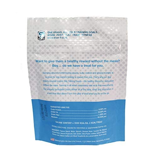 Blue-9 Inspire Dog Training Treats - Bite-Sized, All-Natural USA Made Dog Treats (4oz Resealable Bag) - Perfect for Obedience Training & Positive Reinforcement Rewards