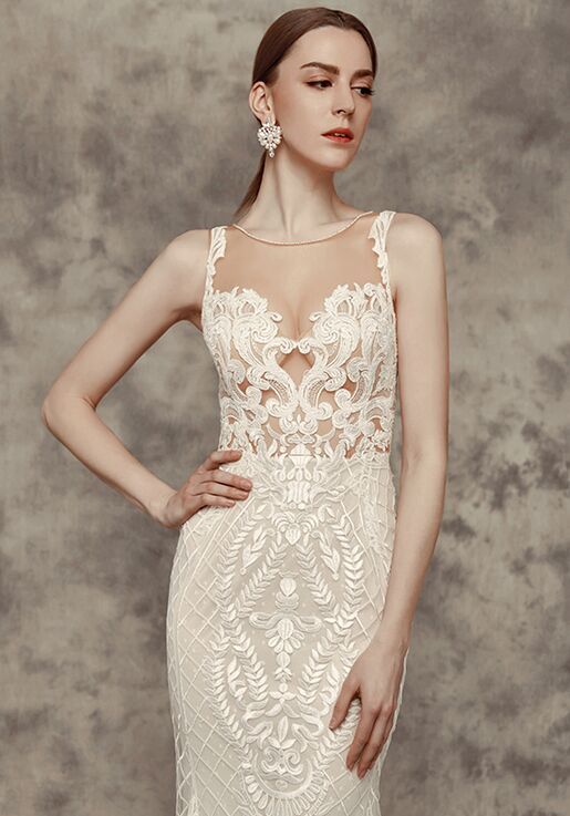 Calla Blanche Victoria 16243 Sample Wedding Gown – Elegant Lace Bridal Dress for Church Ceremony & Formal Events