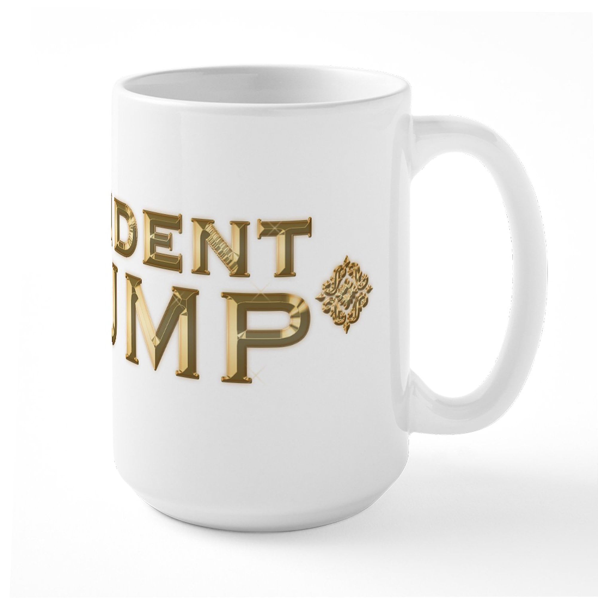 President Trump 15 oz (444 ml) Ceramic Coffee Mug - White - Perfect for Tea, Coffee & Office Use - Great Gift for Conservatives & Political Supporters