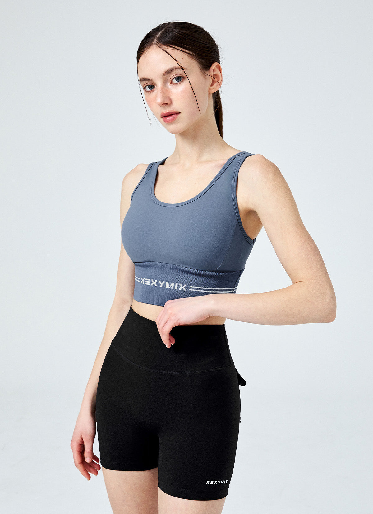 Black Label Power Rise Logo Banding Sports Bra Top for Women - High Support Workout, Yoga, Running & Gym Training