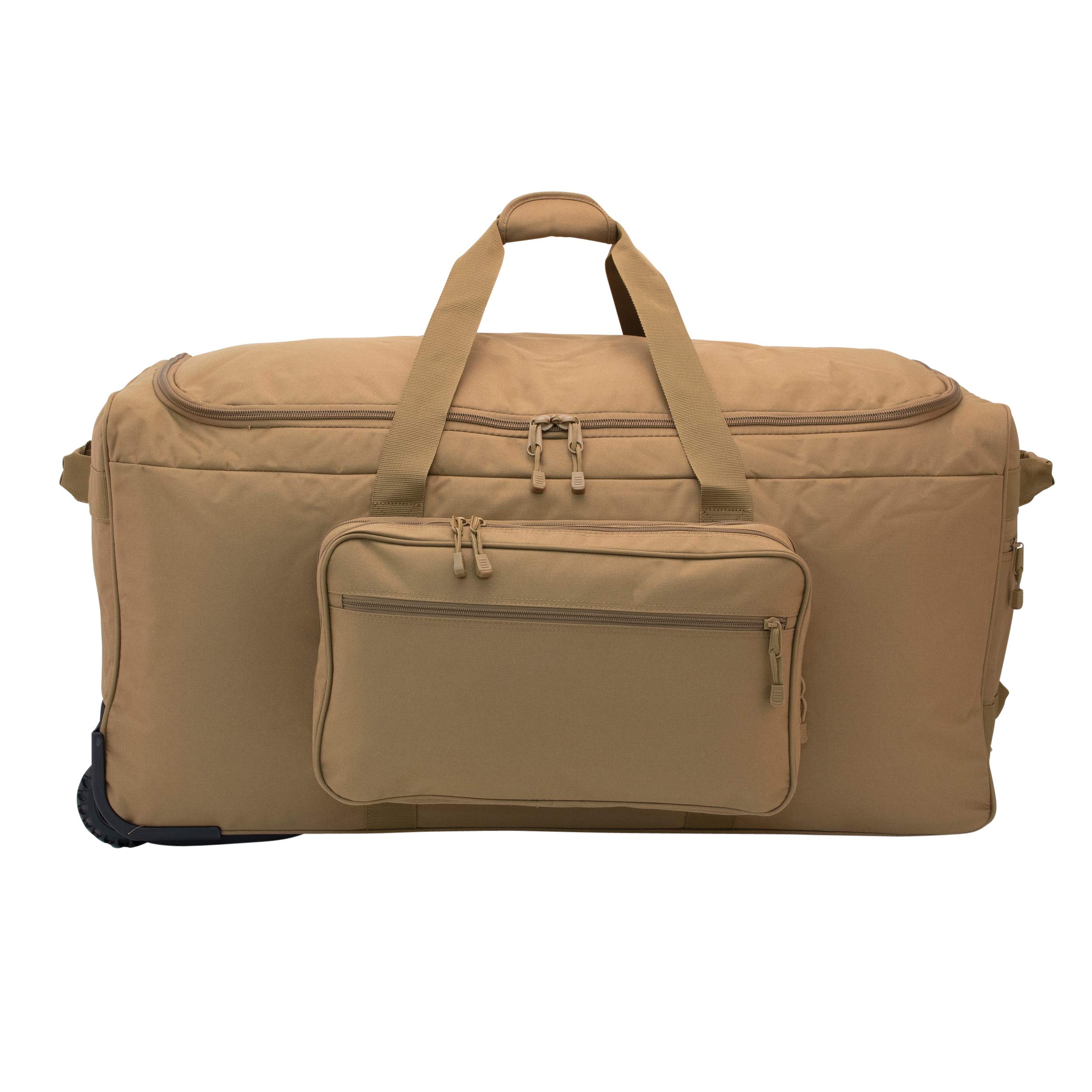 Mercury Tactical Gear Monster™ Rolling Duffle Bag - Heavy Duty Wheeled Travel Duffel for Men & Women (Coyote) - Perfect for Military Deployment, Gym Gear & Airplane Luggage
