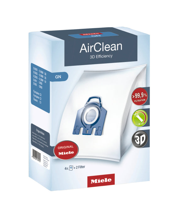 Miele AirClean 3D Efficiency Filter Bags GN - Premium Vacuum Cleaner Replacement Bags for Dust & Allergen Removal - Perfect for Home Cleaning & Pet Hair Care