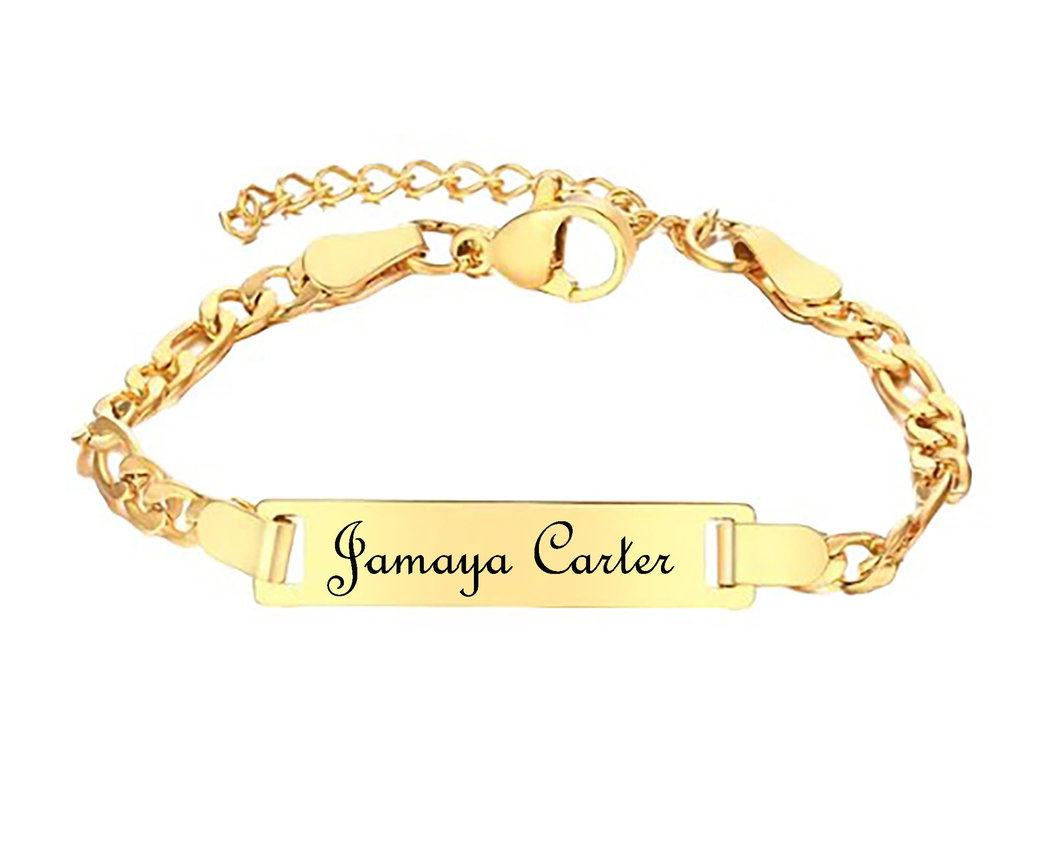 18K Gold Filled Personalized Baby ID Bracelet - Engravable Christening & Baptism Gift for Newborns - Perfect for Baby Showers, Naming Ceremonies & First Birthday Gifts (Gold)