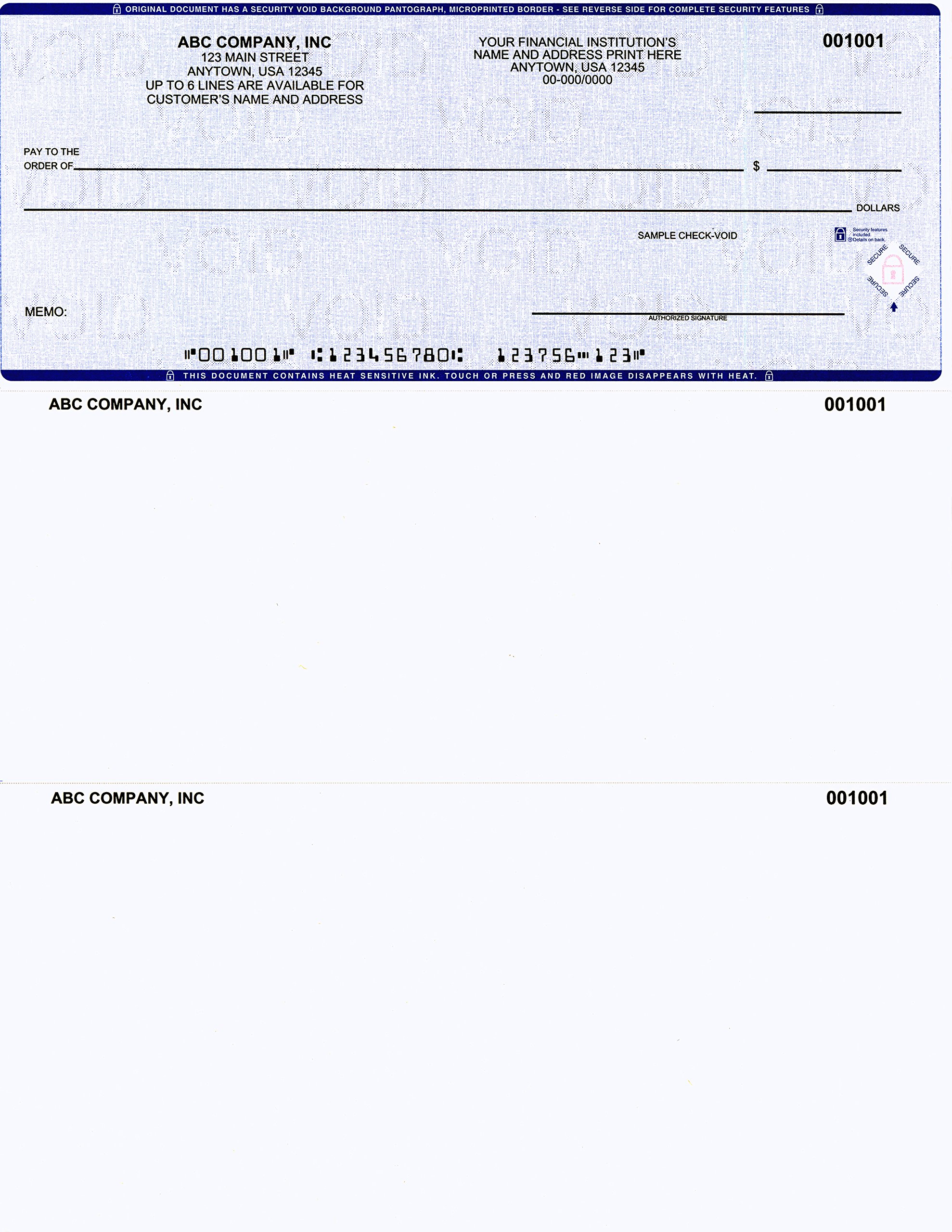 Custom Laser Business Checks Compatible with QuickBooks Accounting Software - 1000 Blue Computer Checks for Small Business & Office Use