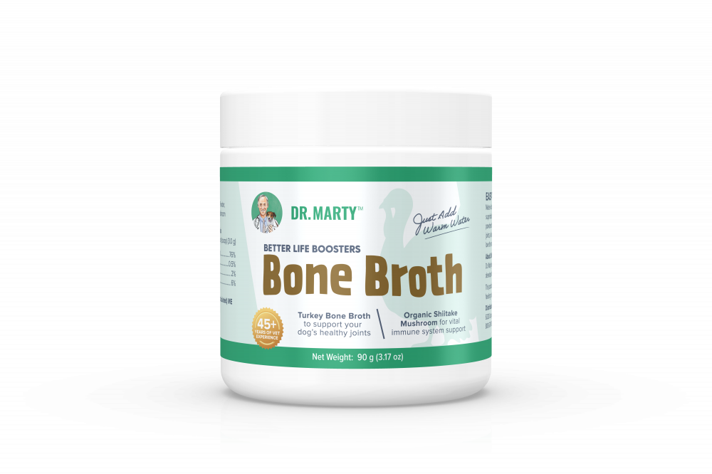 Dr. Marty's Premium Bone Broth Powder for Dogs - Natural Digestive Health & Joint Support Supplement | Ideal for Senior Dogs & Post-Surgery Recovery
