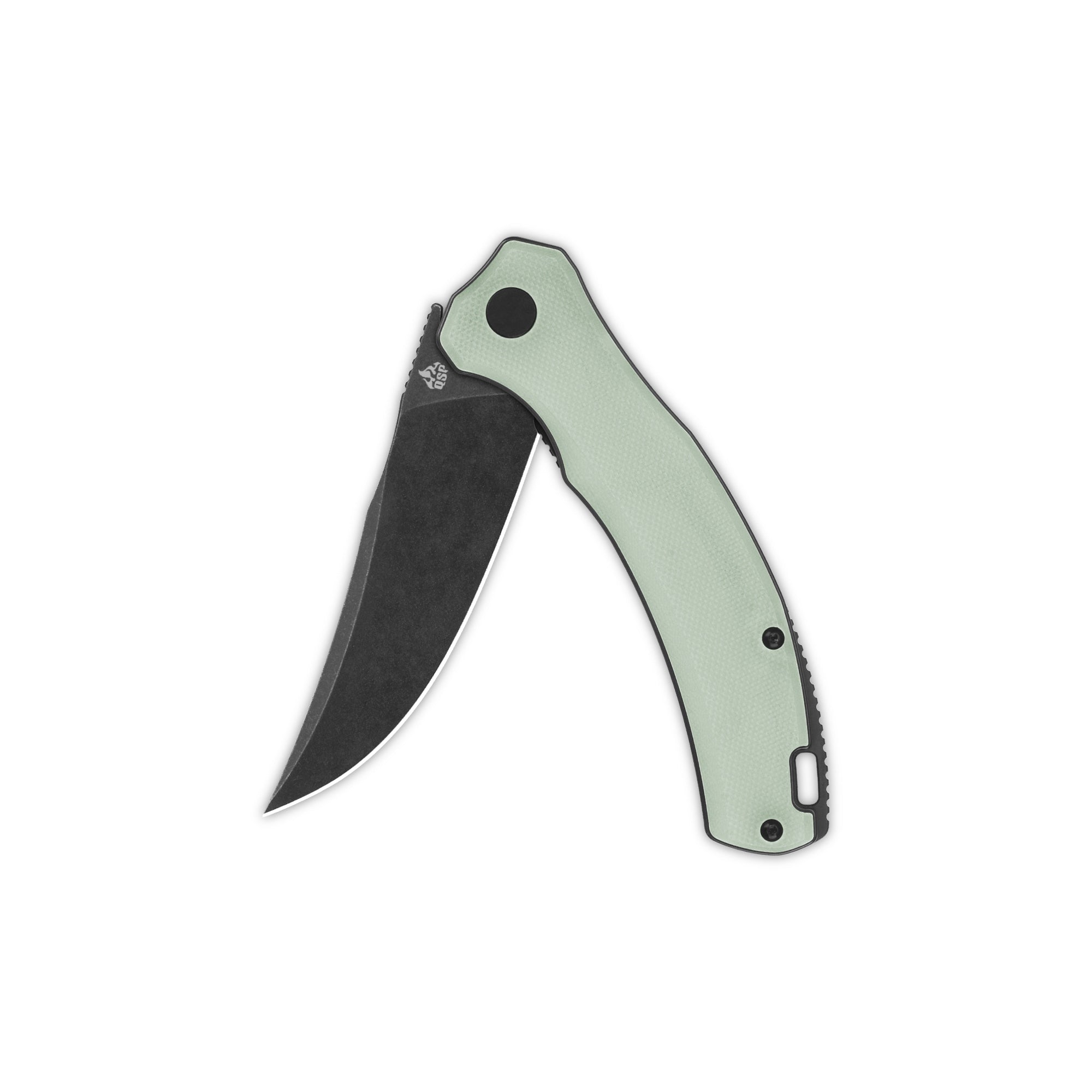QSP Walrus Liner Lock Pocket Knife - D2 Steel Blade & Jade G10 Handle - EDC Folding Knife for Camping, Hiking & Outdoor Activities