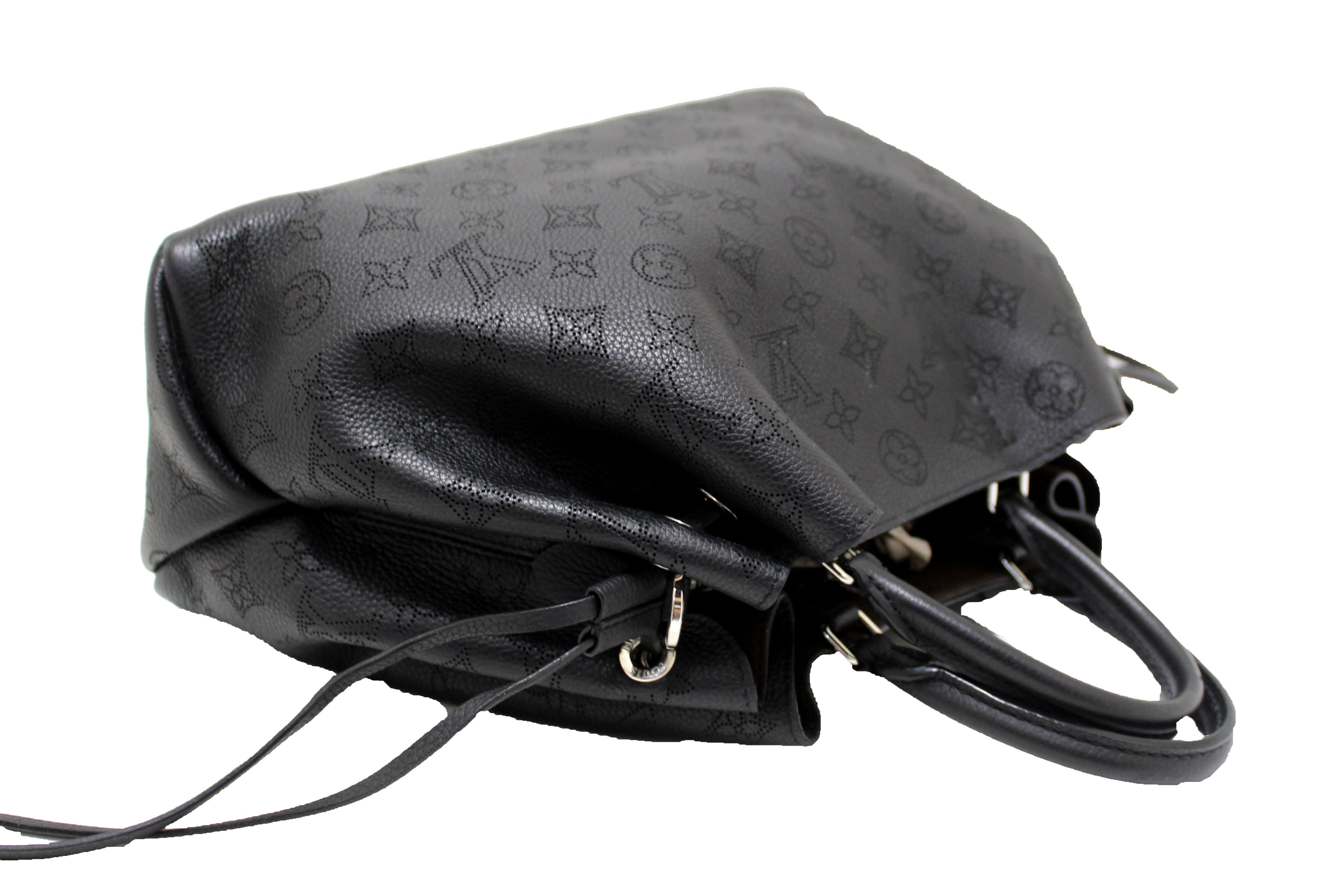 Authentic Louis Vuitton Black Mahina Perforated Calfskin Leather Bella Tote Bag - Luxury Designer Handbag for Women, Perfect for Work, Travel & Everyday Use