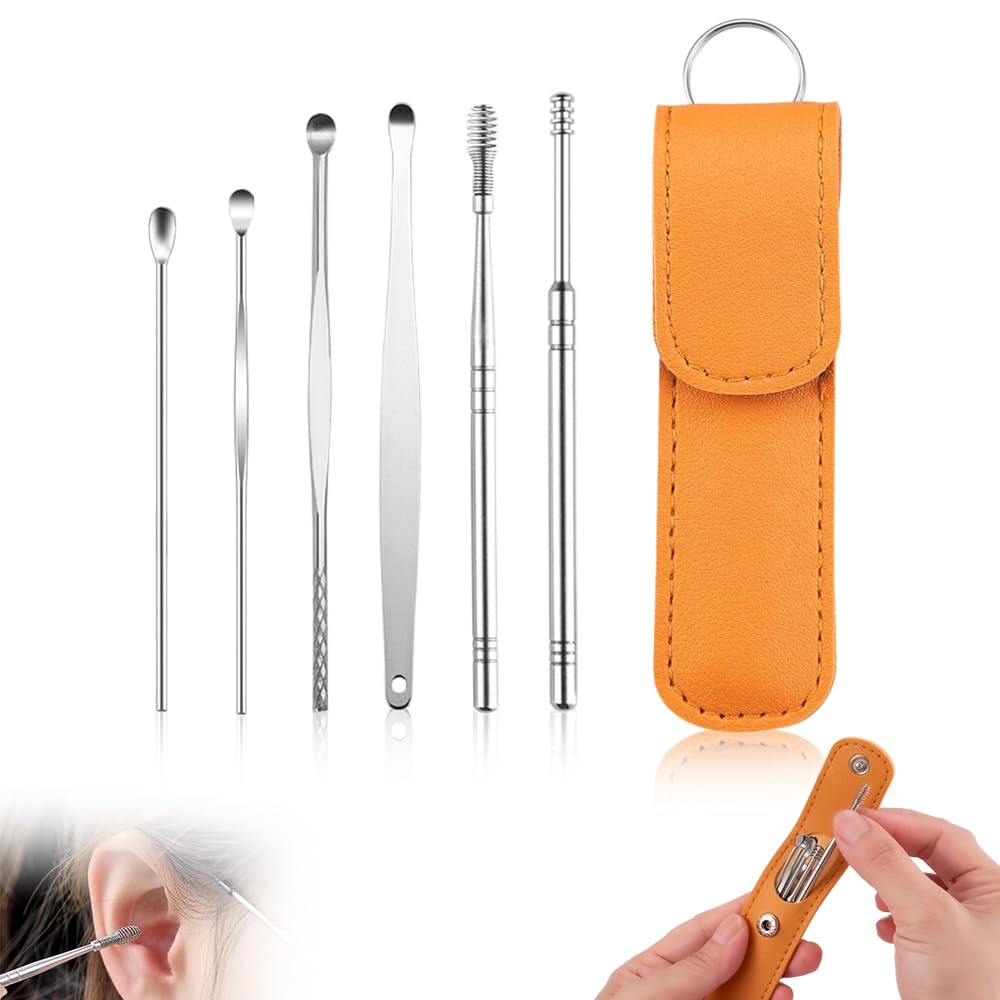 2024 Upgraded Ear Cleaning Kit - Safe & Portable Earwax Removal Tool Set with PU Leather Case for Family, Home & Travel | Gentle Ear Cleaner for Adults & Kids | Perfect for Daily Hygiene & Travel Essentials