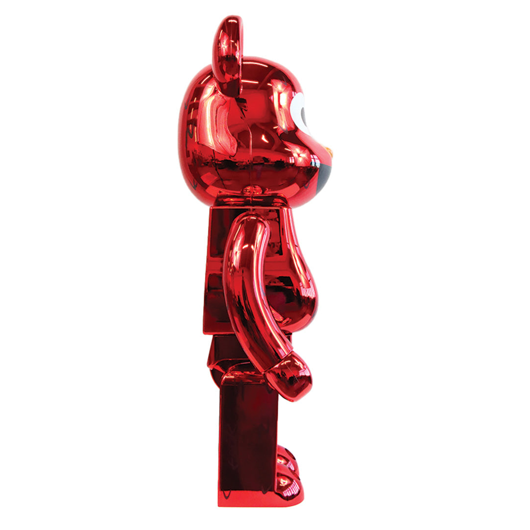 1000% Bearbrick Elmo Chrome Version Collectible Toy - Limited Edition Sesame Street Figure for Display & Home Decor