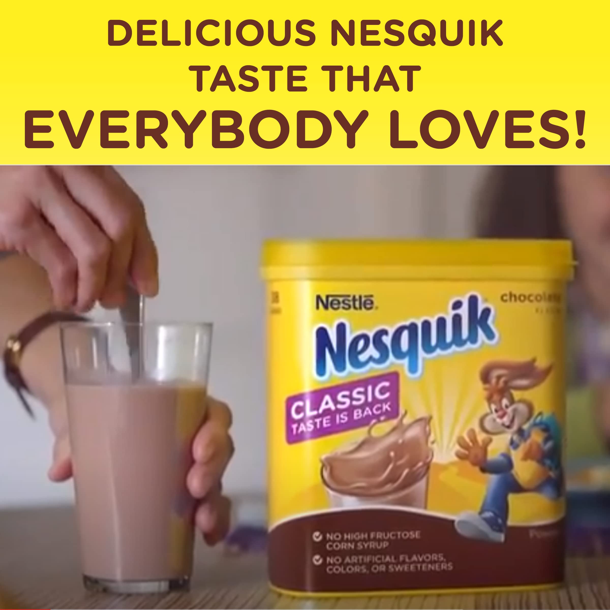 NESQUIK Chocolate Milk Powder - 12 Pack (10oz Each) - Rich & Creamy Flavor for Kids & Adults - Perfect for Smoothies, Baking & Hot/Cold Drinks