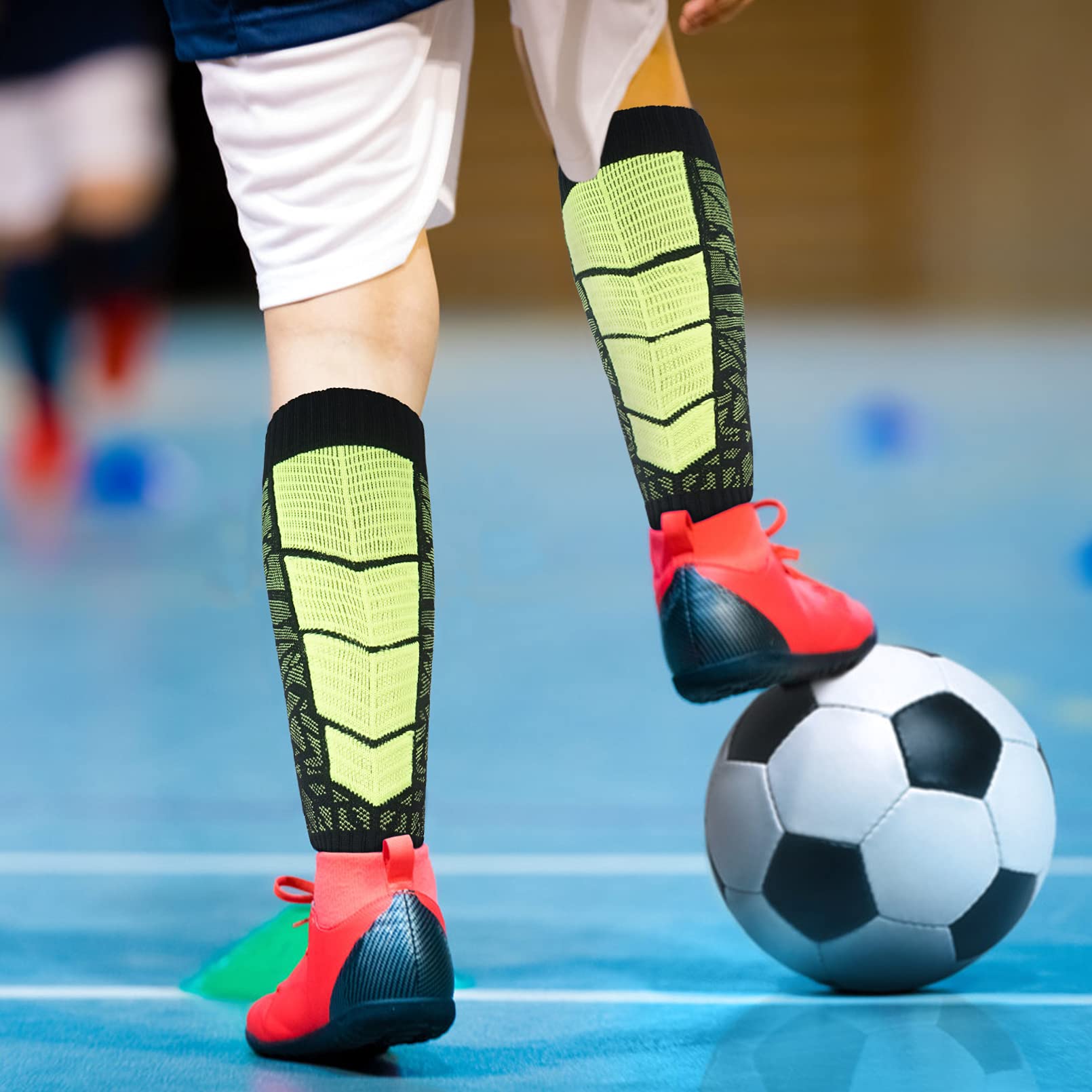 Luwint Non-Slip Compression Socks - 3 Pairs Knee High Sports Socks for Men & Women, Anti-Skid Soccer Socks with Grip Technology for Running, Hiking, and Workout - Perfect for Athletes and Nurses
