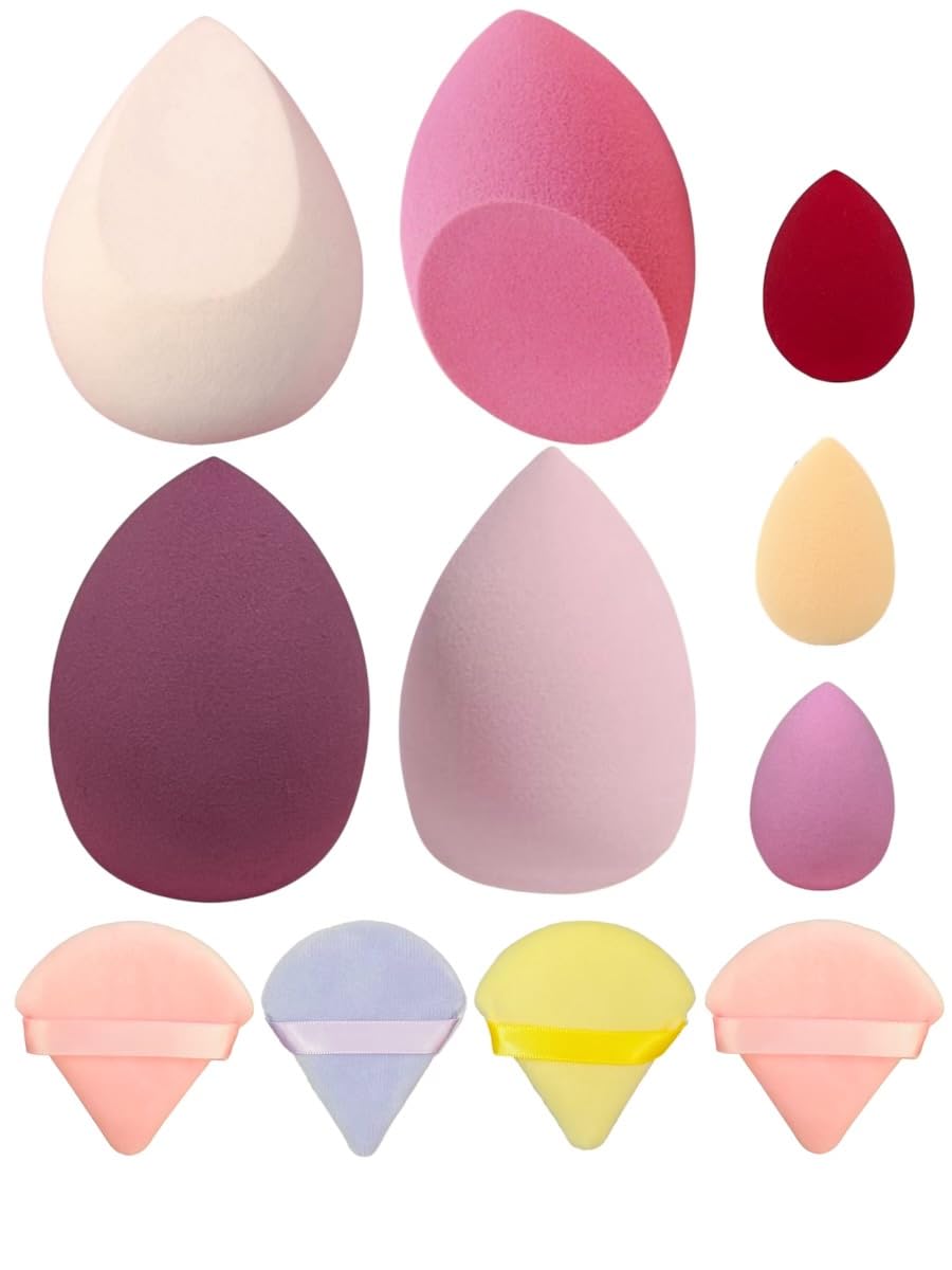 (Pack of 11) Fresh Up™ Beauty Blender Makeup Sponge - Reusable & Washable Foundation Sponge for Flawless Application - Vegan, Latex Free, Multicolor - Perfect for Liquid Foundation, Concealer & Cream Blush Application